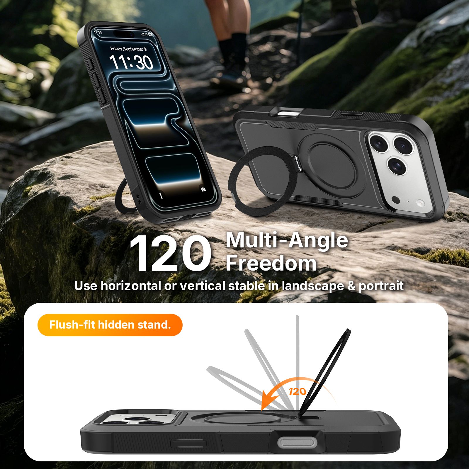 Apex Grip Dual Layer Rugged Case with Ring Kickstand — 213