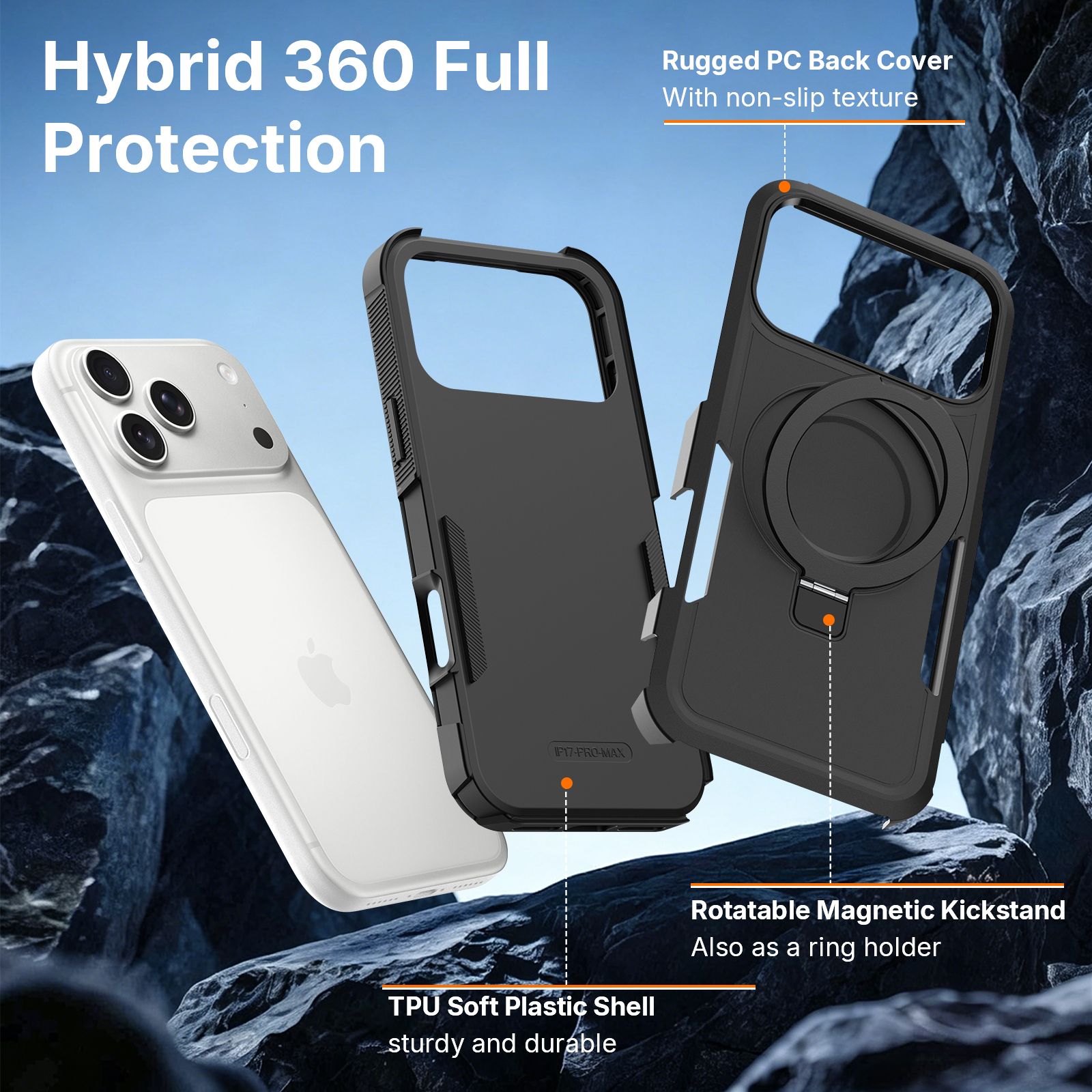 Apex Grip Dual Layer Rugged Case with Ring Kickstand — 214