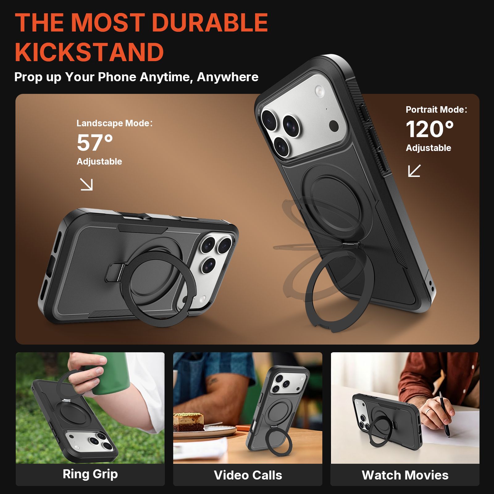 Apex Grip Dual Layer Rugged Case with Ring Kickstand — 215