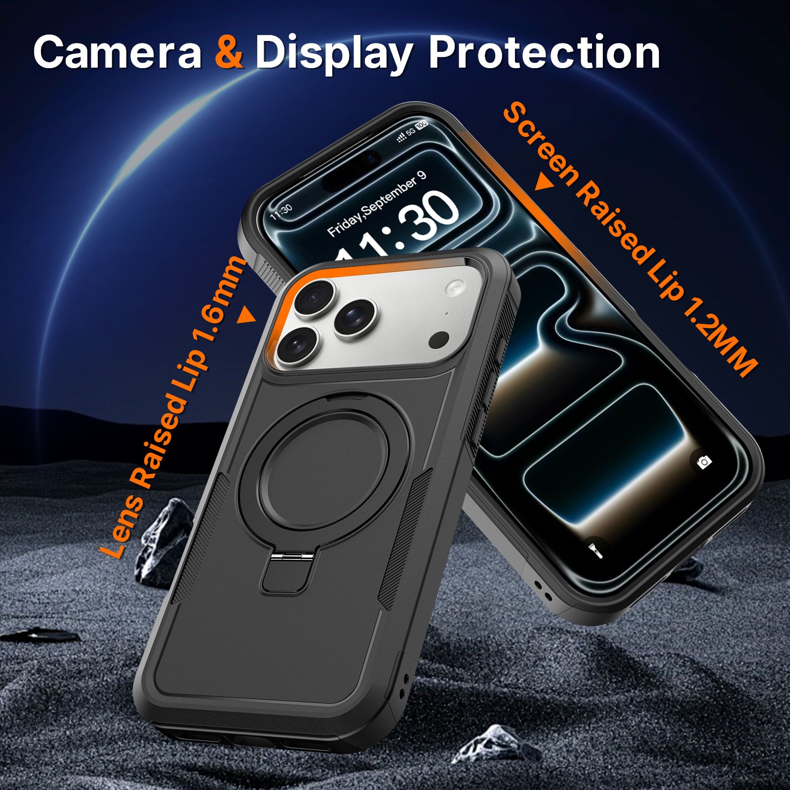 Apex Grip Dual Layer Rugged Case with Ring Kickstand — 217