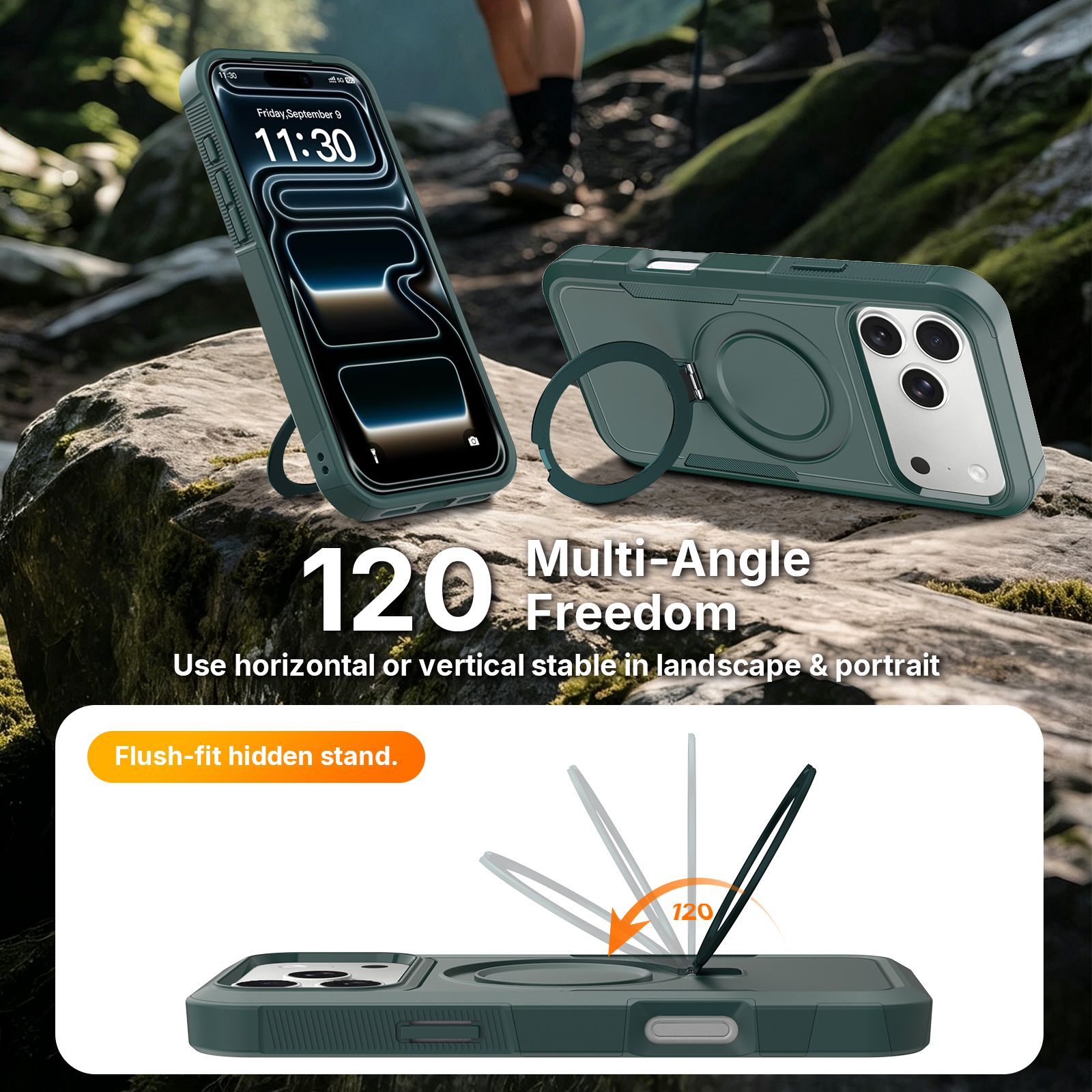 Apex Grip Dual Layer Rugged Case with Ring Kickstand — 250