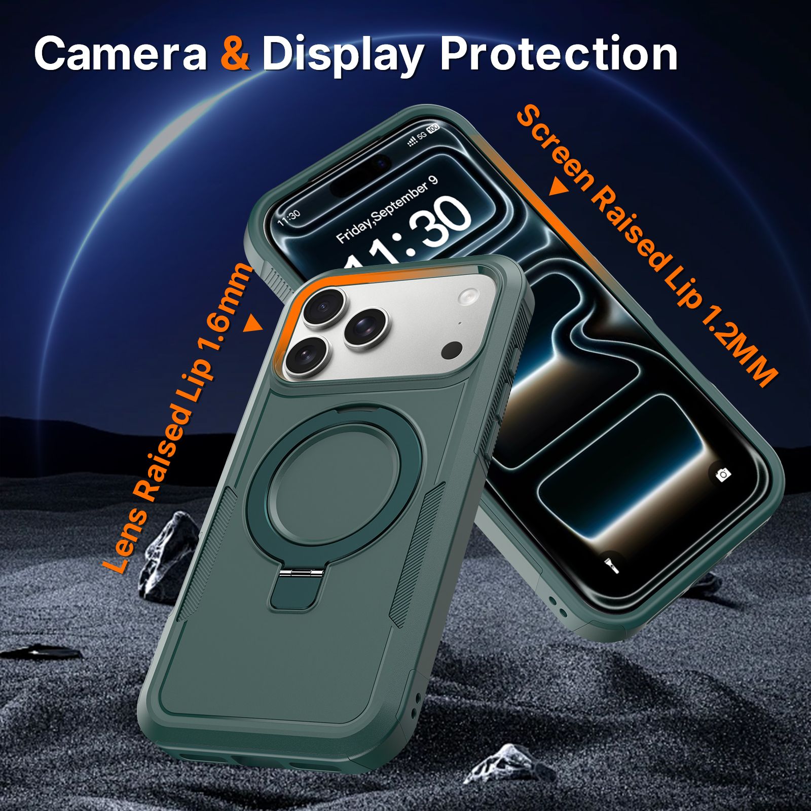 Apex Grip Dual Layer Rugged Case with Ring Kickstand — 254