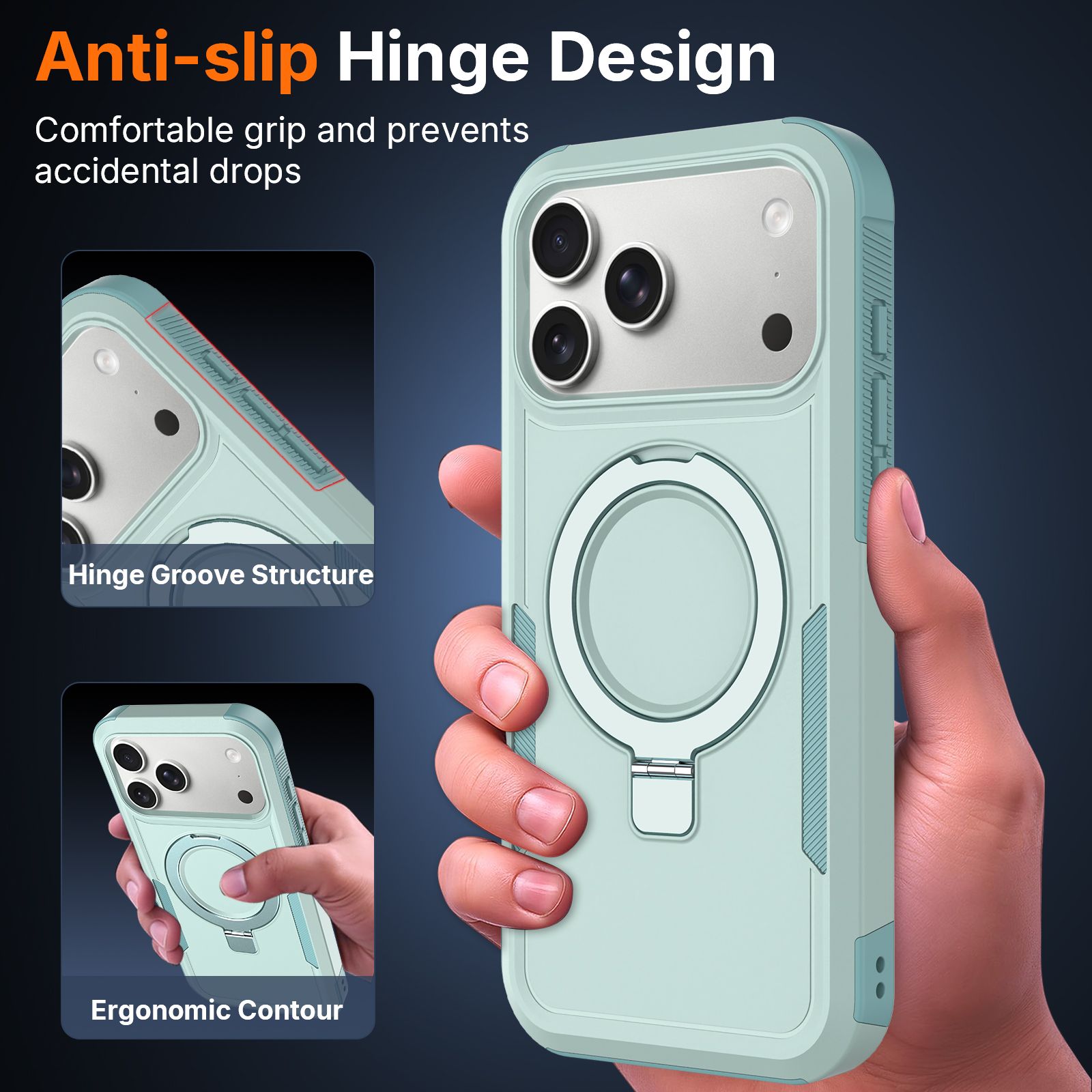 Apex Grip Dual Layer Rugged Case with Ring Kickstand — 256