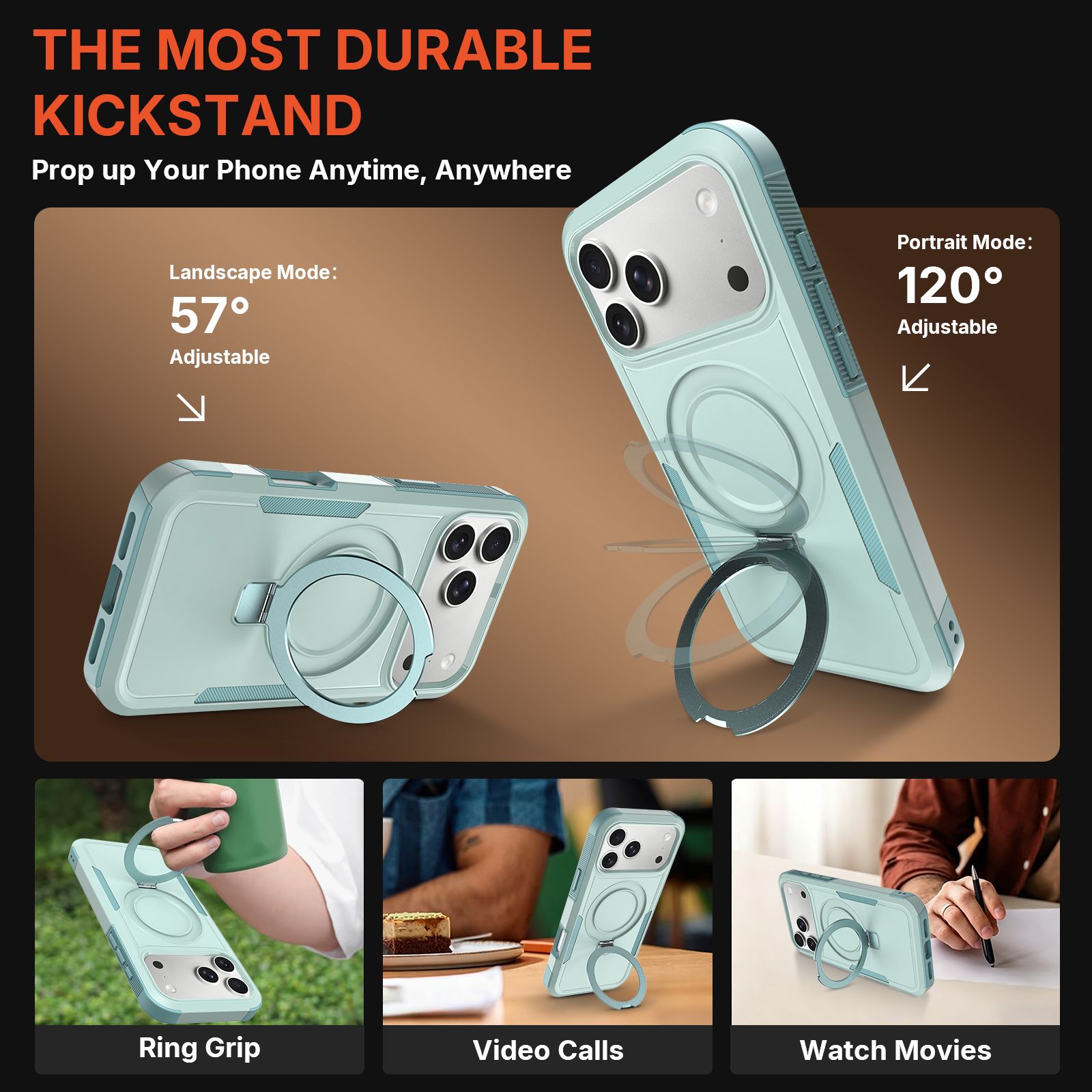 Apex Grip Dual Layer Rugged Case with Ring Kickstand — 259