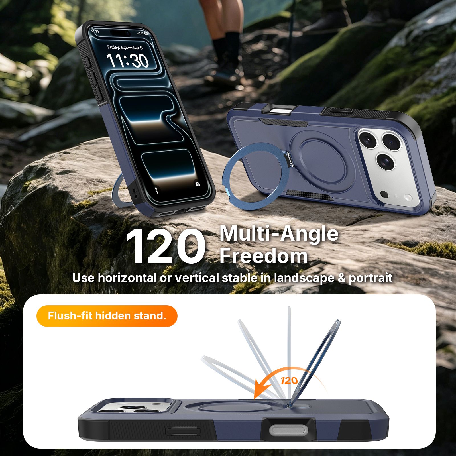 Apex Grip Dual Layer Rugged Case with Ring Kickstand — 229