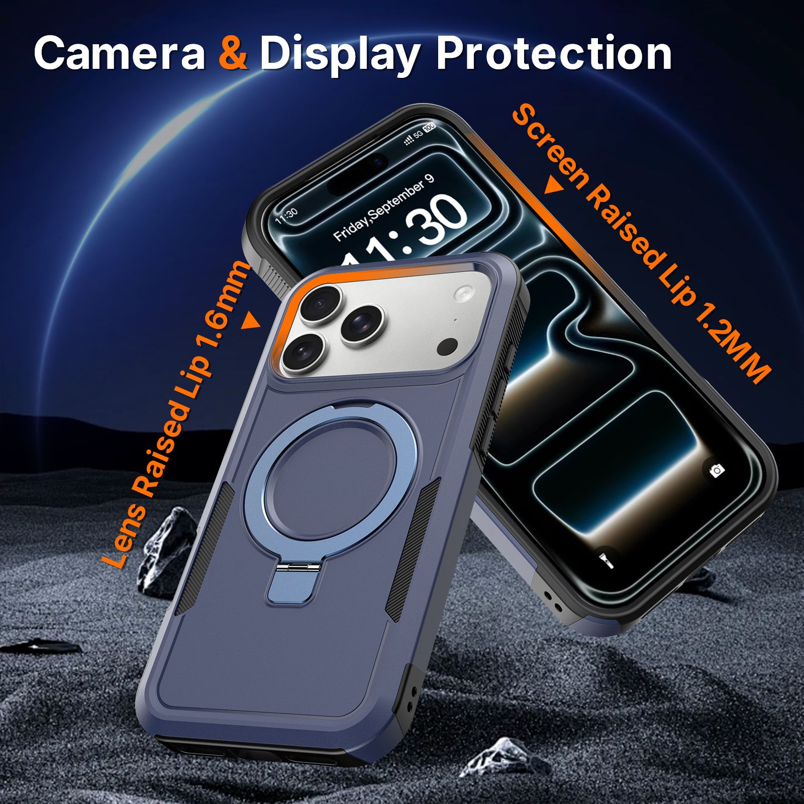 Apex Grip Dual Layer Rugged Case with Ring Kickstand — 233