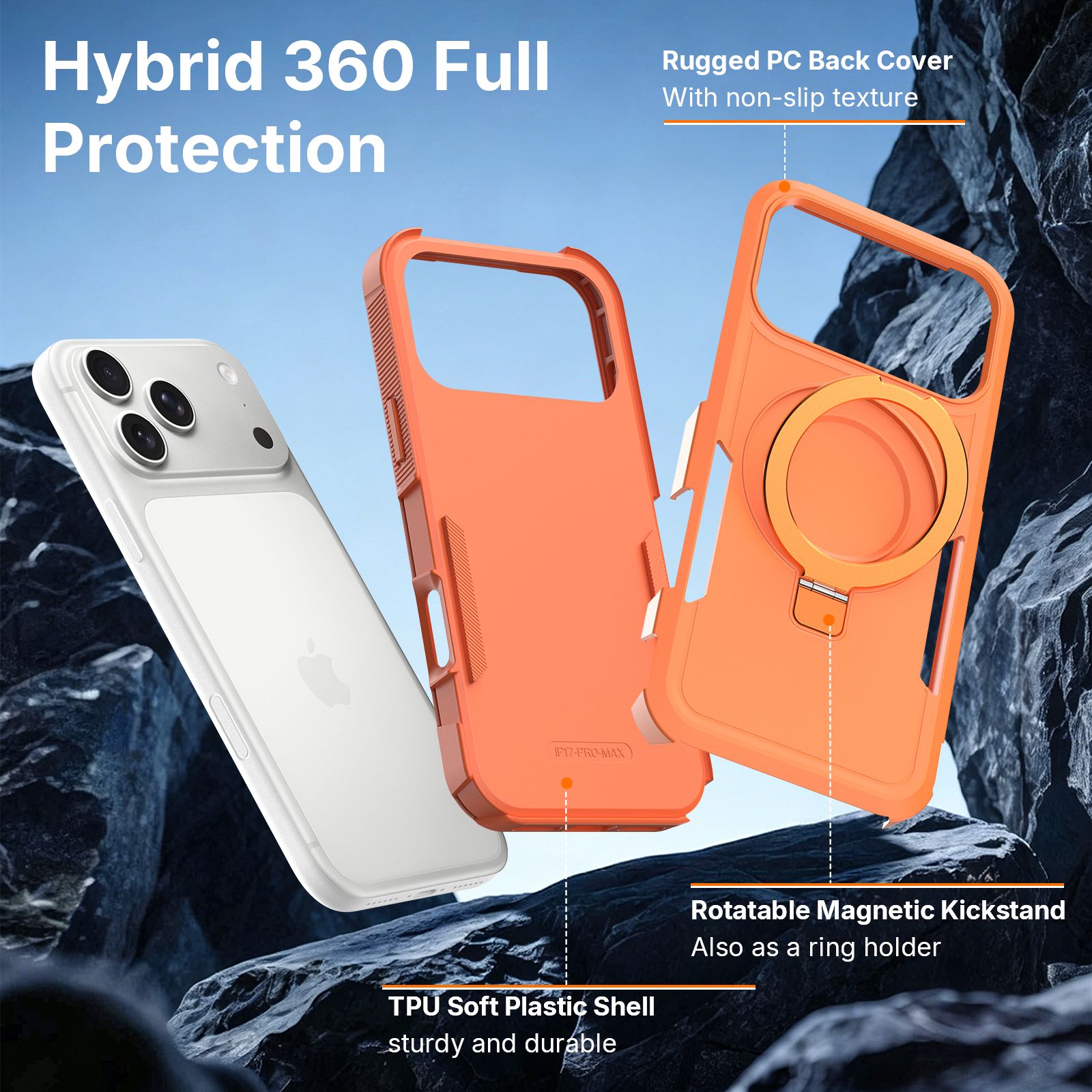 Apex Grip Dual Layer Rugged Case with Ring Kickstand — 272