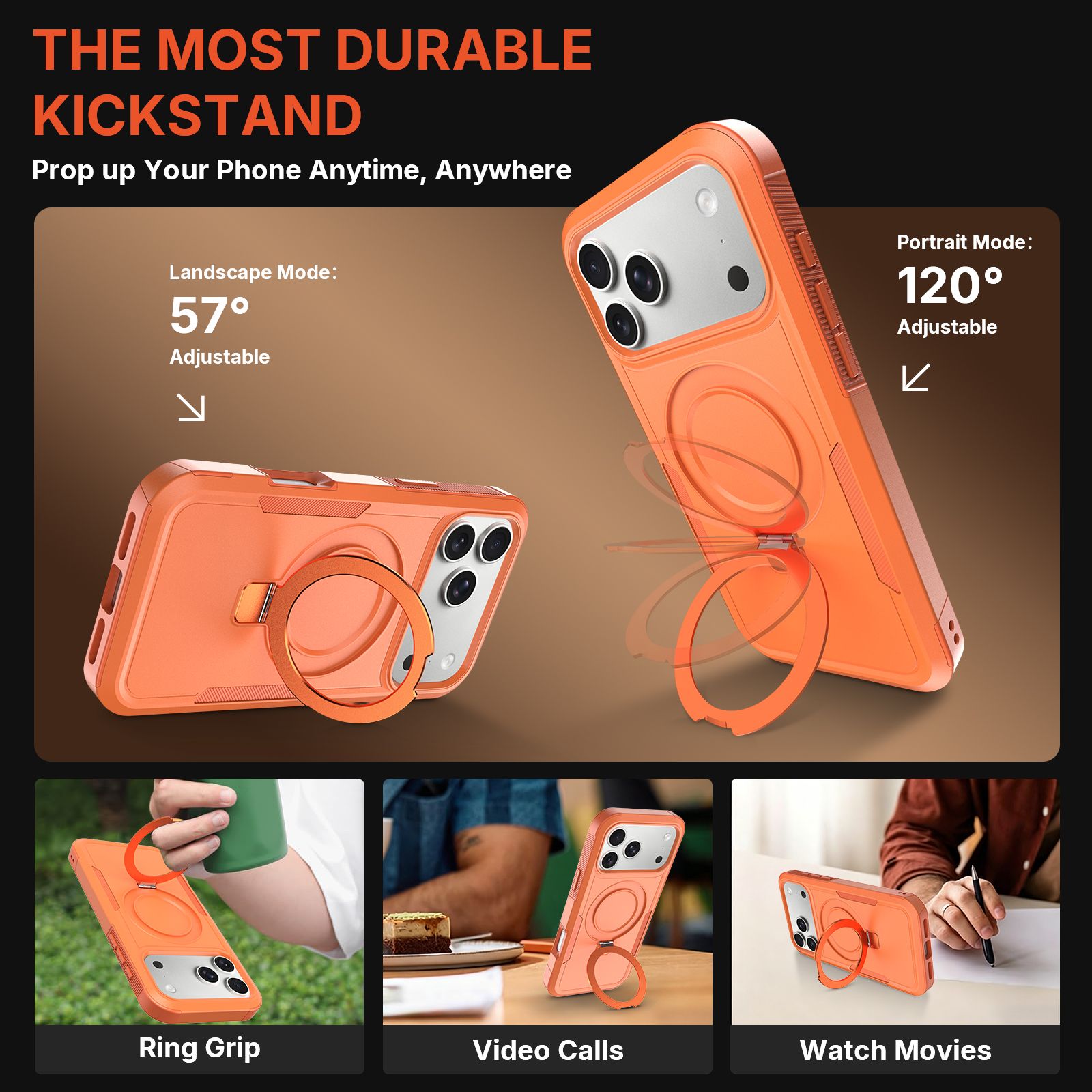Apex Grip Dual Layer Rugged Case with Ring Kickstand — 273