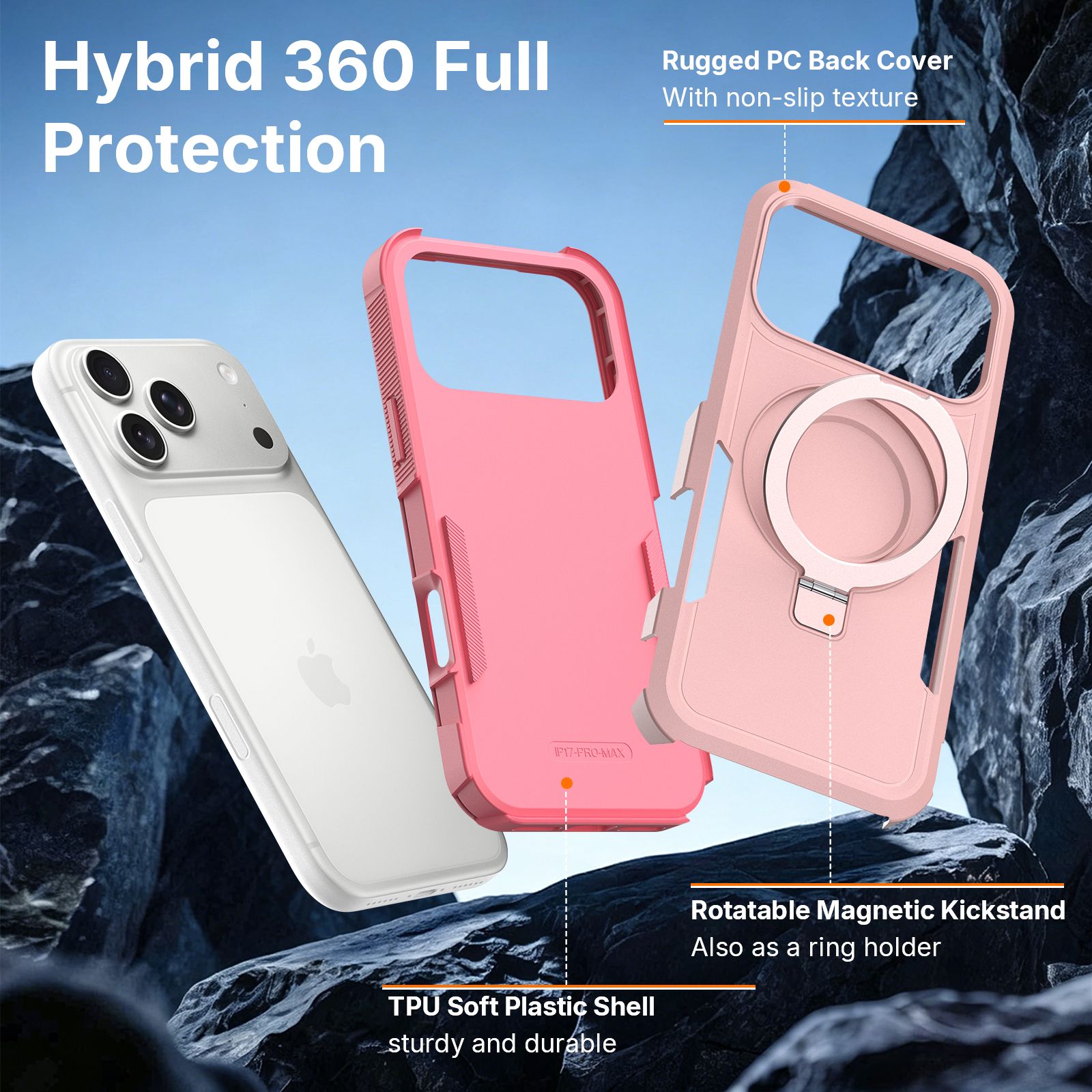 Apex Grip Dual Layer Rugged Case with Ring Kickstand — 265