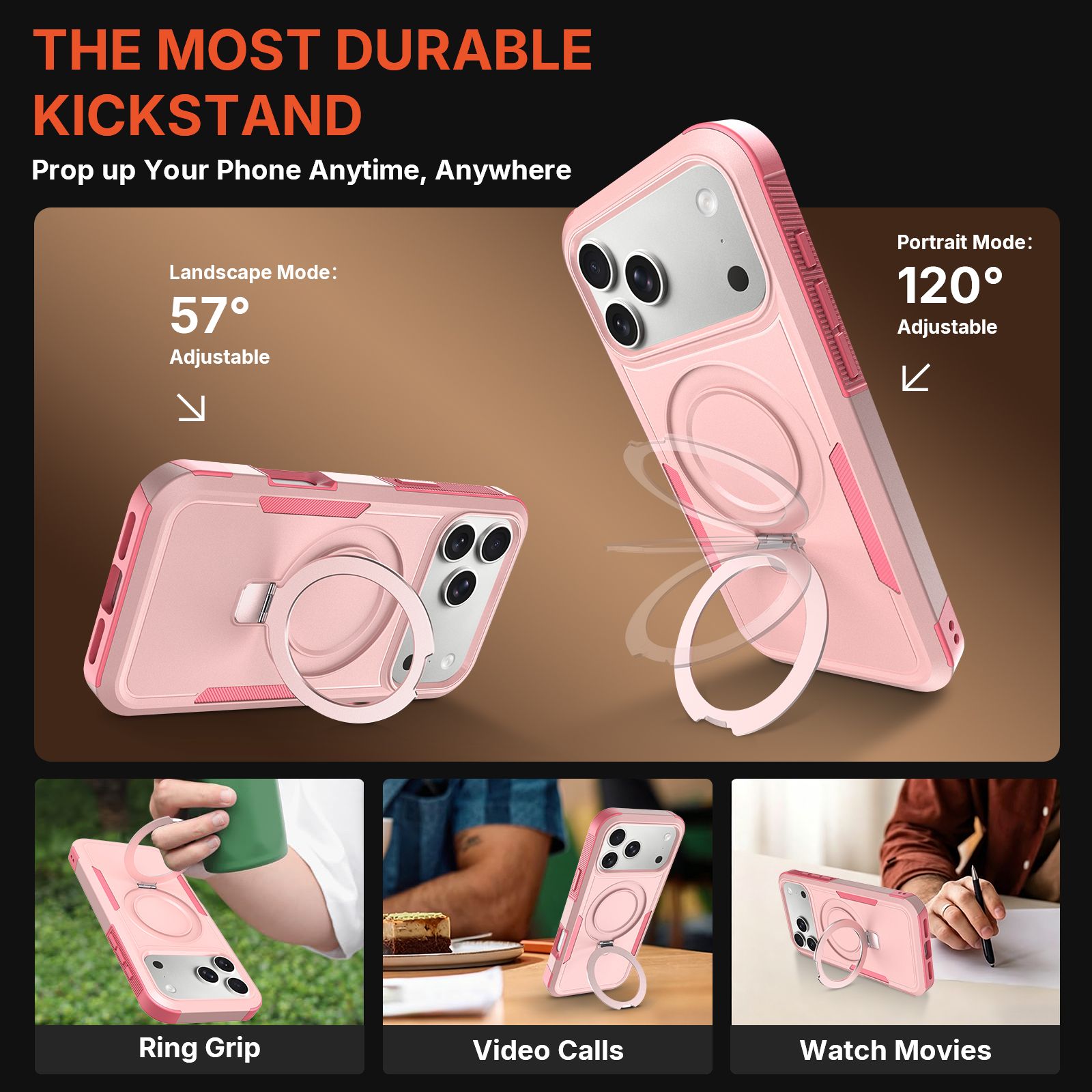 Apex Grip Dual Layer Rugged Case with Ring Kickstand — 266