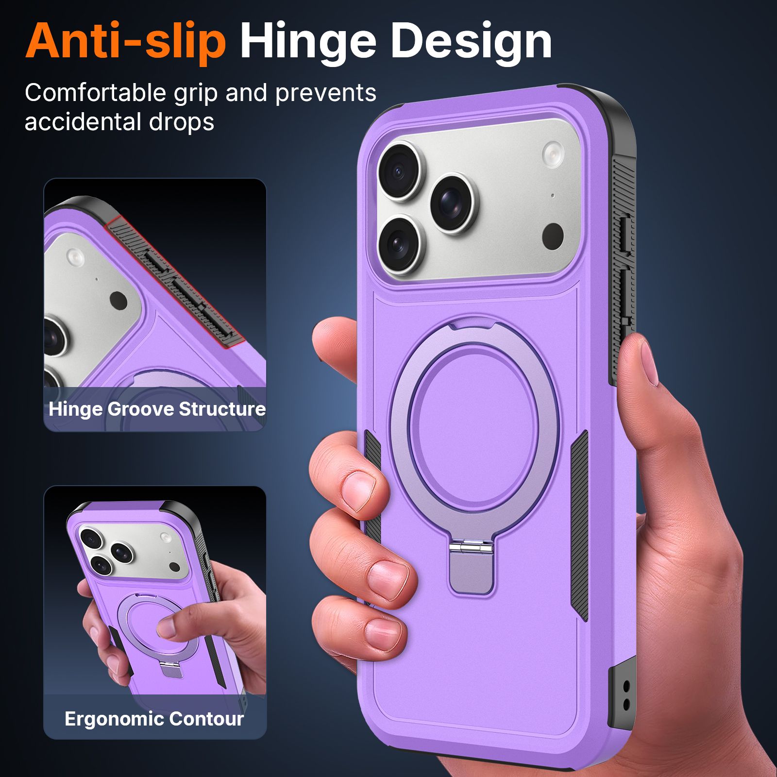 Apex Grip Dual Layer Rugged Case with Ring Kickstand — 235