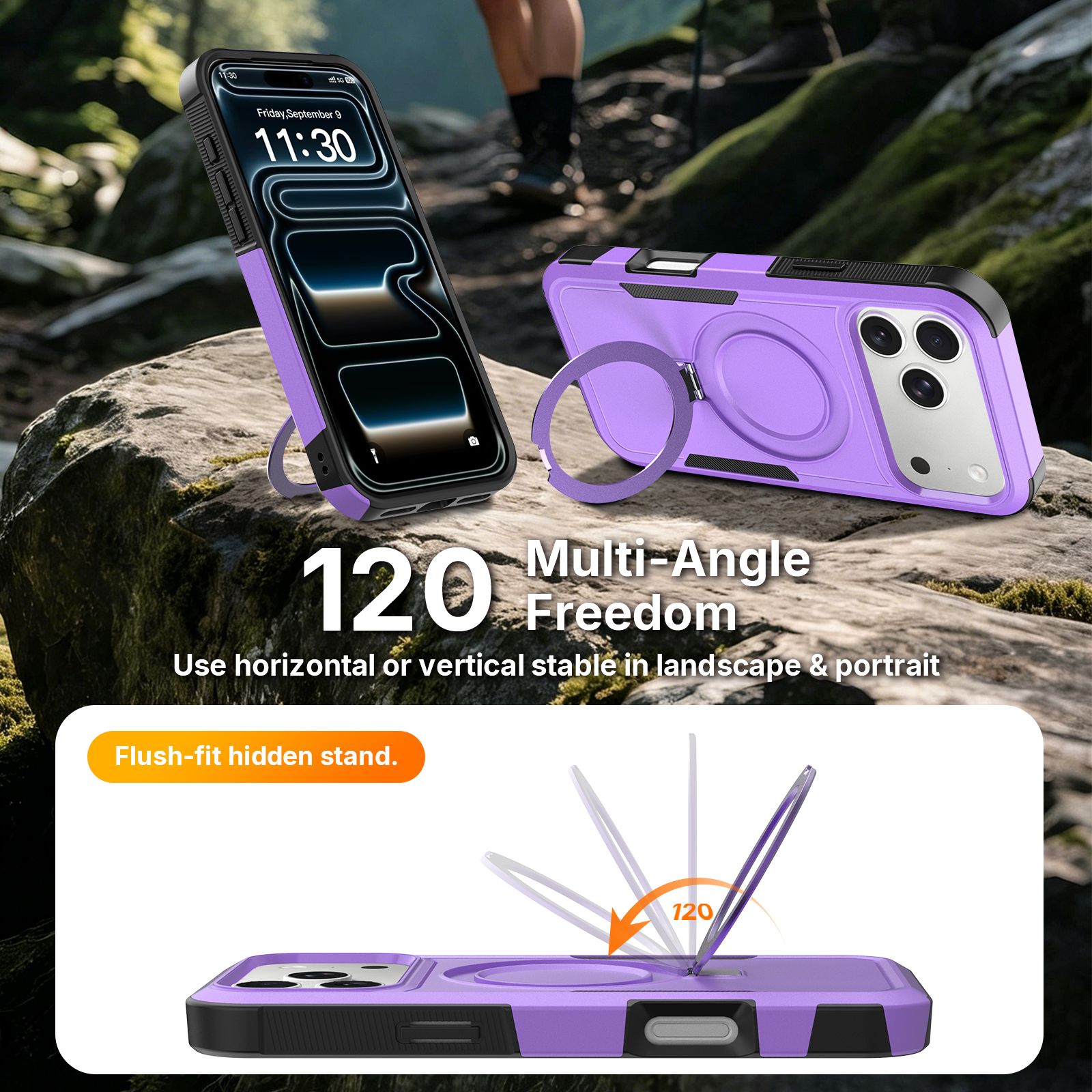 Apex Grip Dual Layer Rugged Case with Ring Kickstand — 236