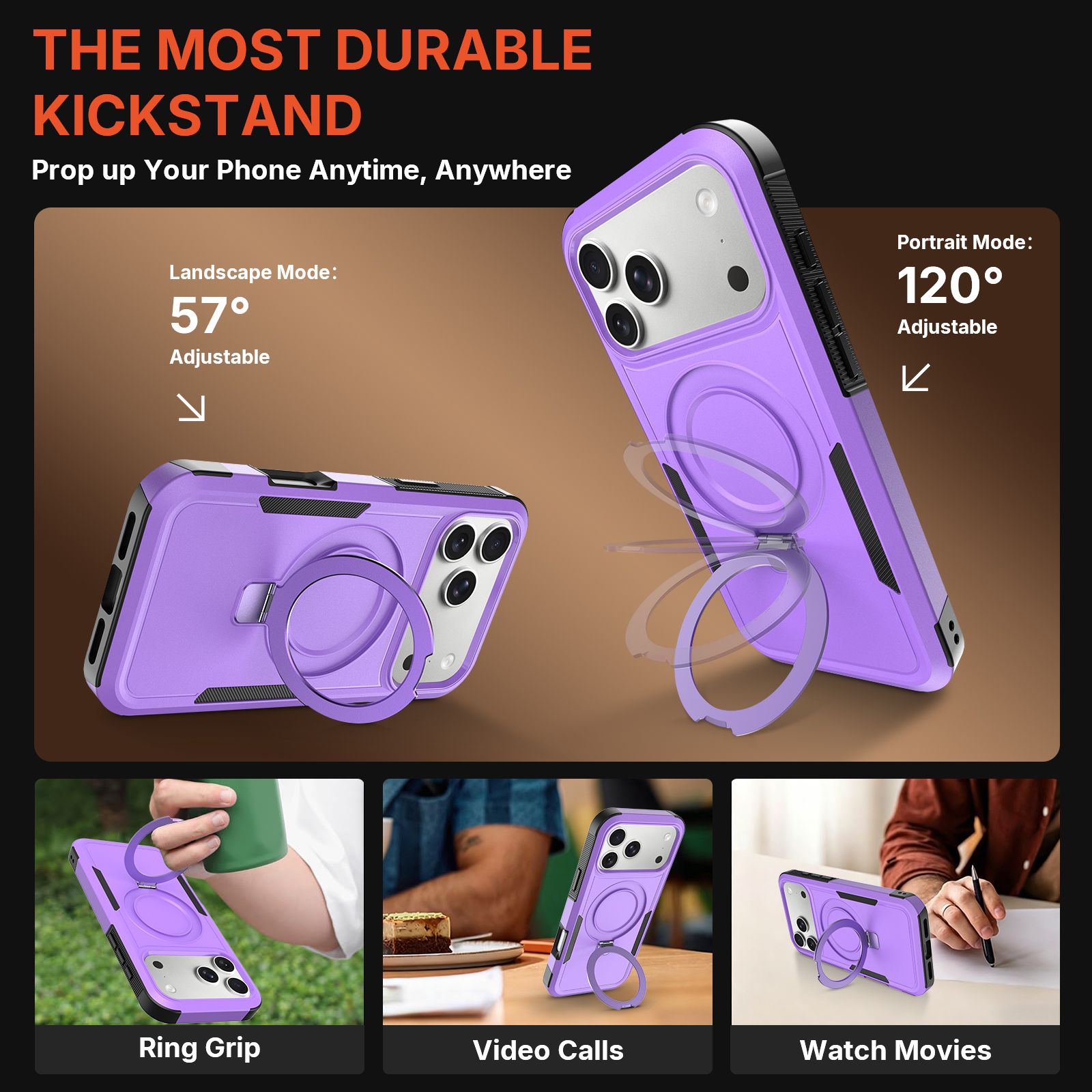 Apex Grip Dual Layer Rugged Case with Ring Kickstand — 238