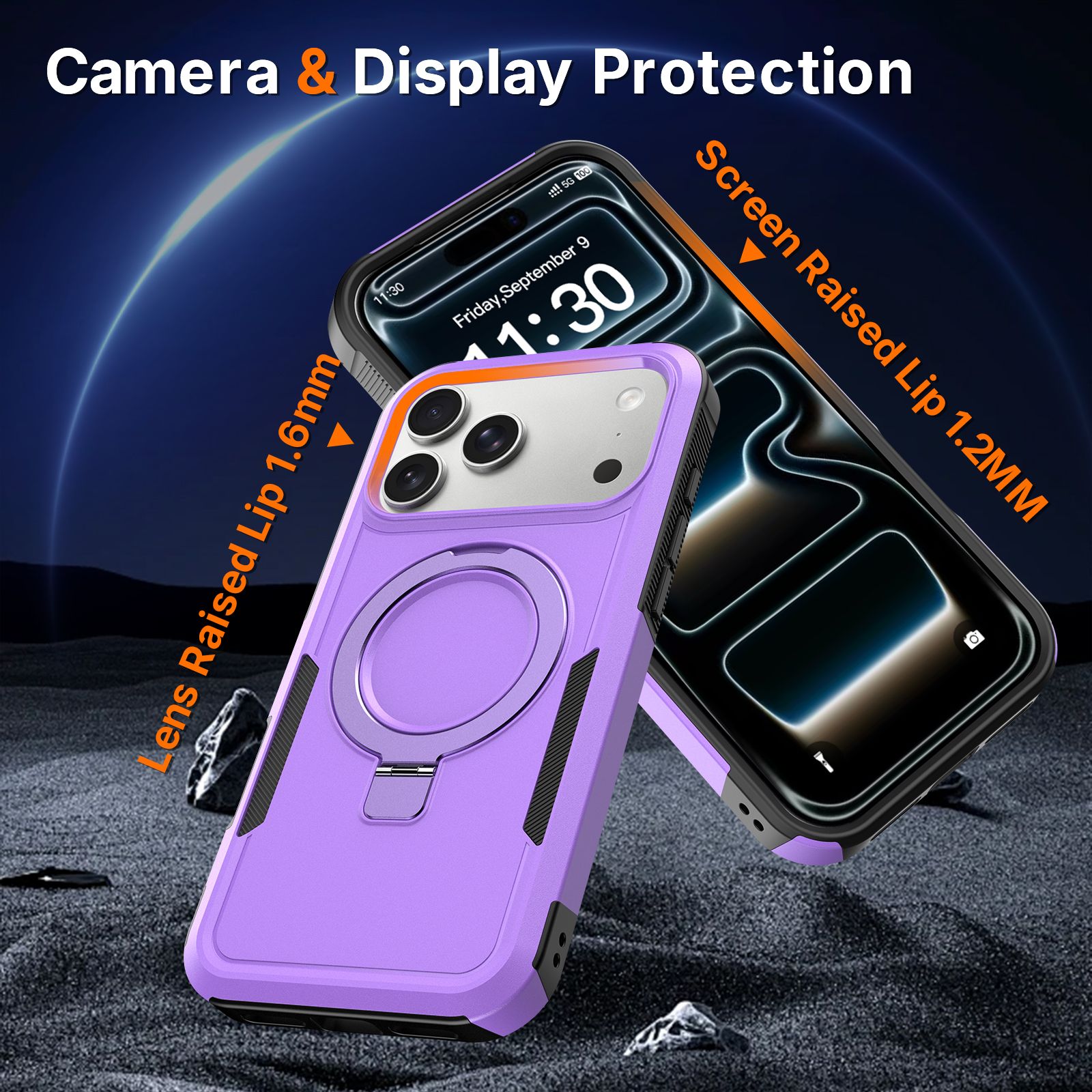 Apex Grip Dual Layer Rugged Case with Ring Kickstand — 240
