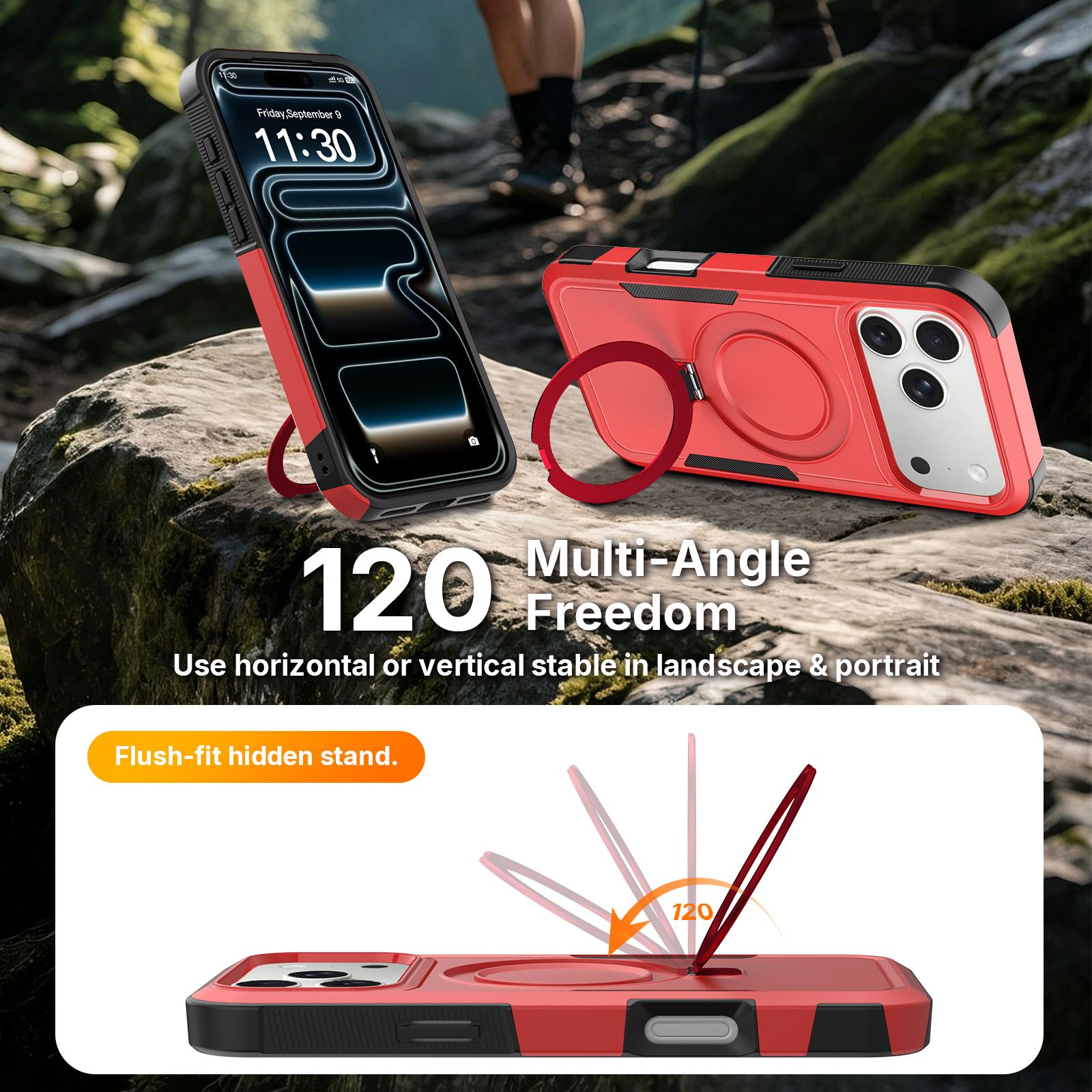 Apex Grip Dual Layer Rugged Case with Ring Kickstand — 243