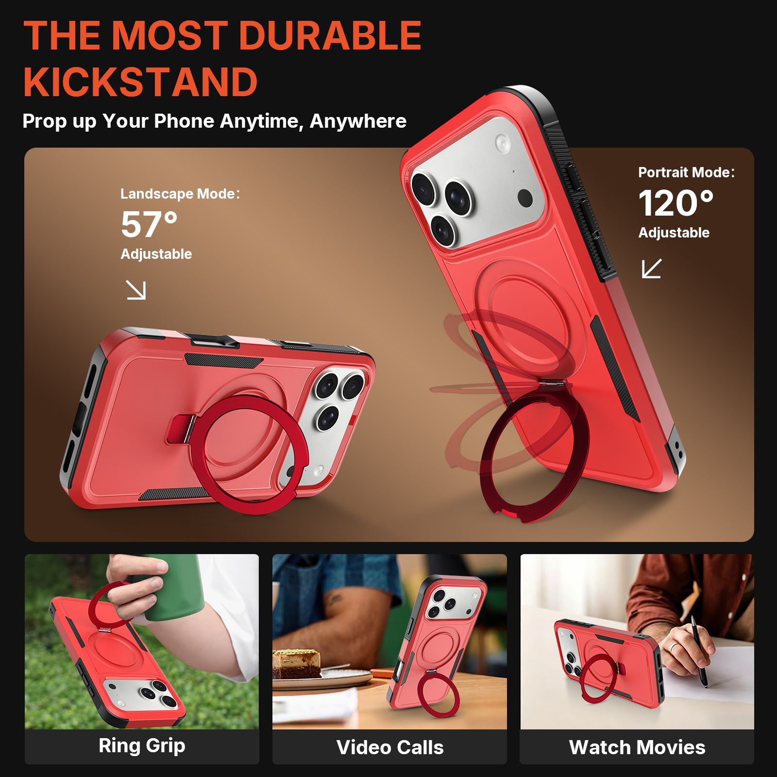 Apex Grip Dual Layer Rugged Case with Ring Kickstand — 245