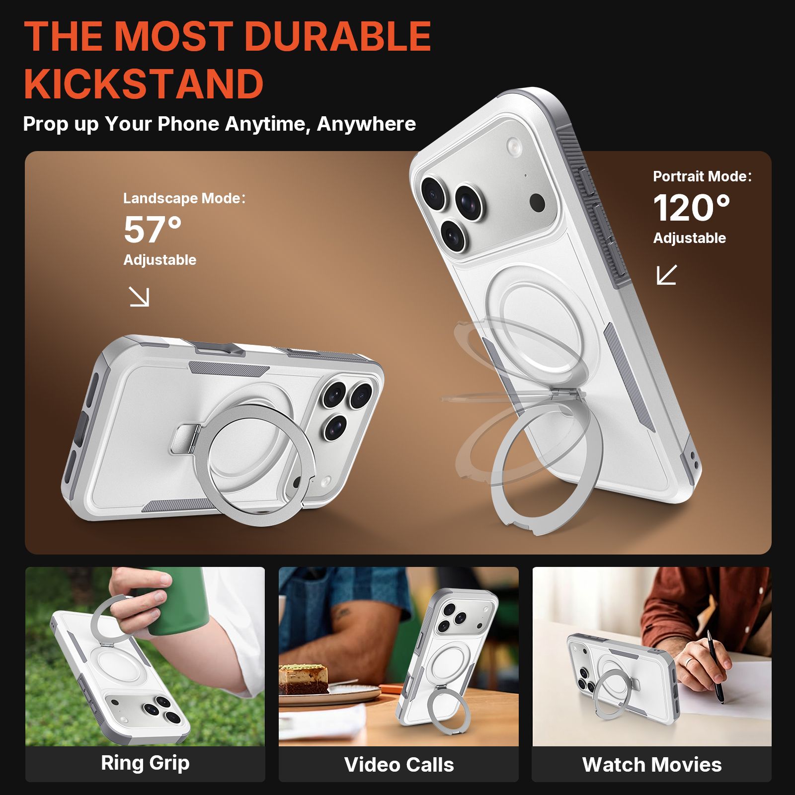 Apex Grip Dual Layer Rugged Case with Ring Kickstand — 224