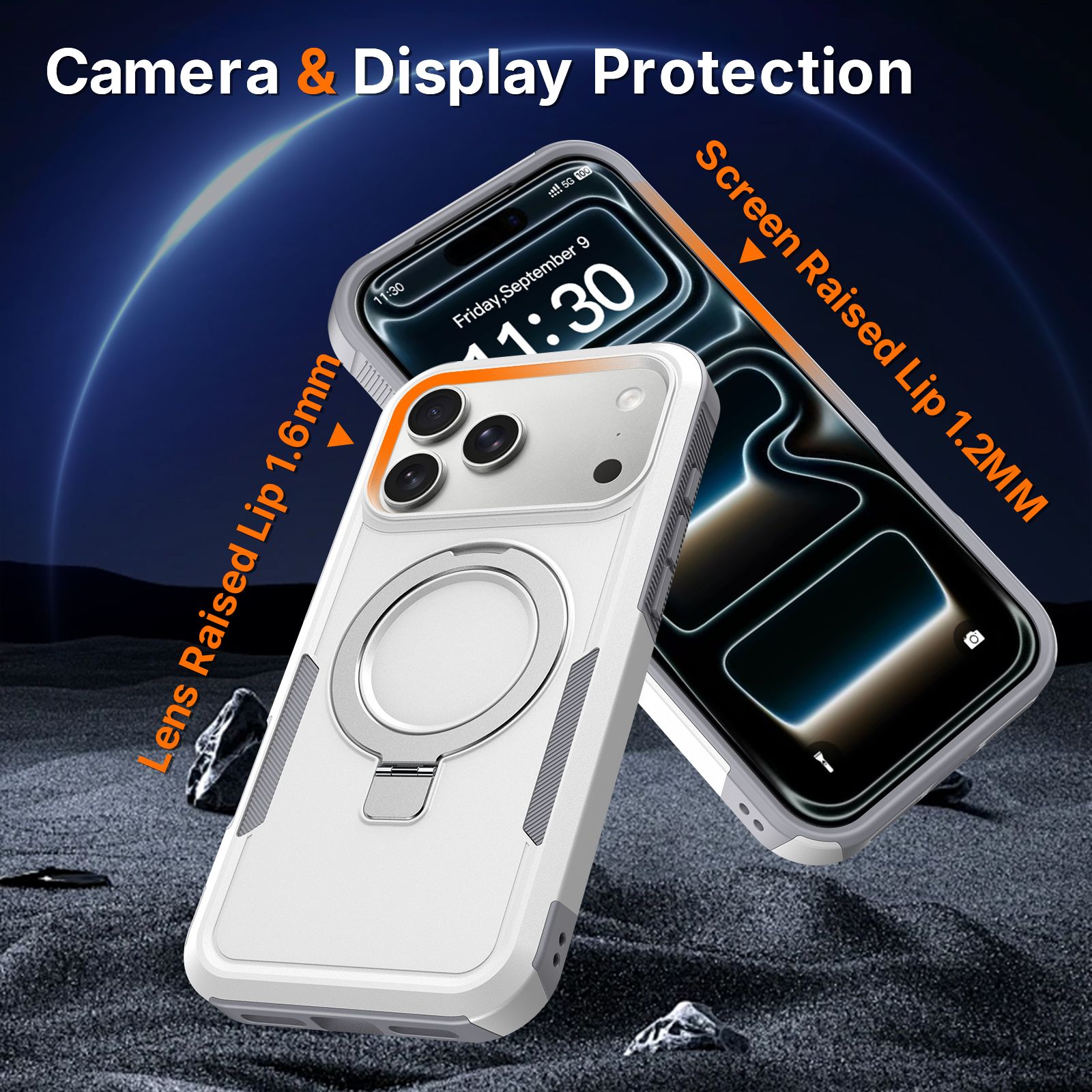 Apex Grip Dual Layer Rugged Case with Ring Kickstand — 226