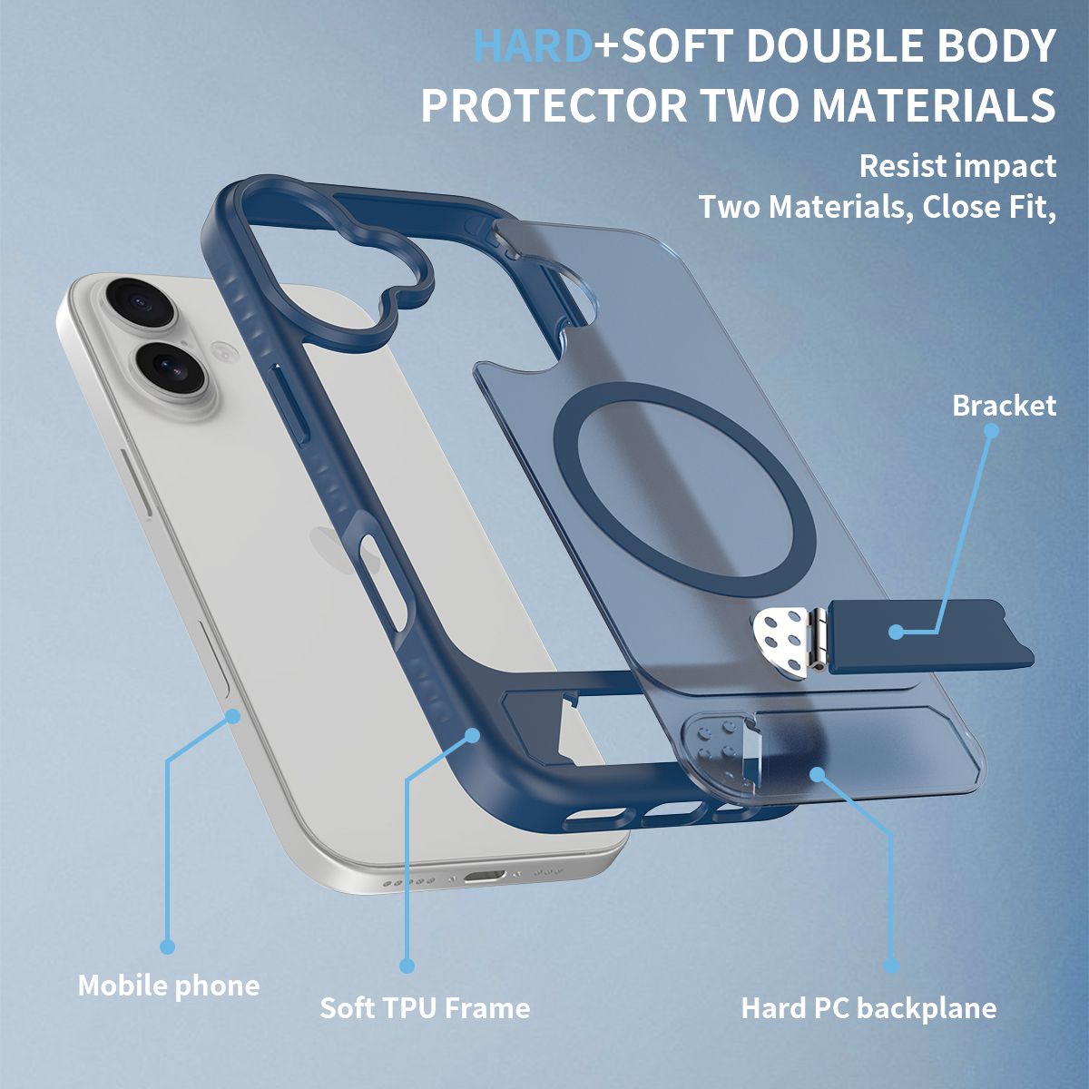 Tilt 45° Frosted Magnetic Stand Case — 34