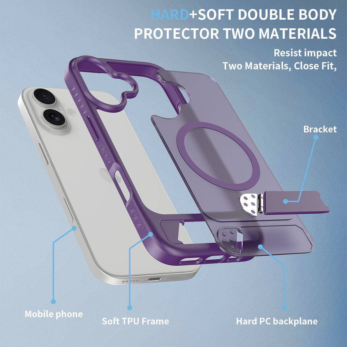Tilt 45° Frosted Magnetic Stand Case — 48