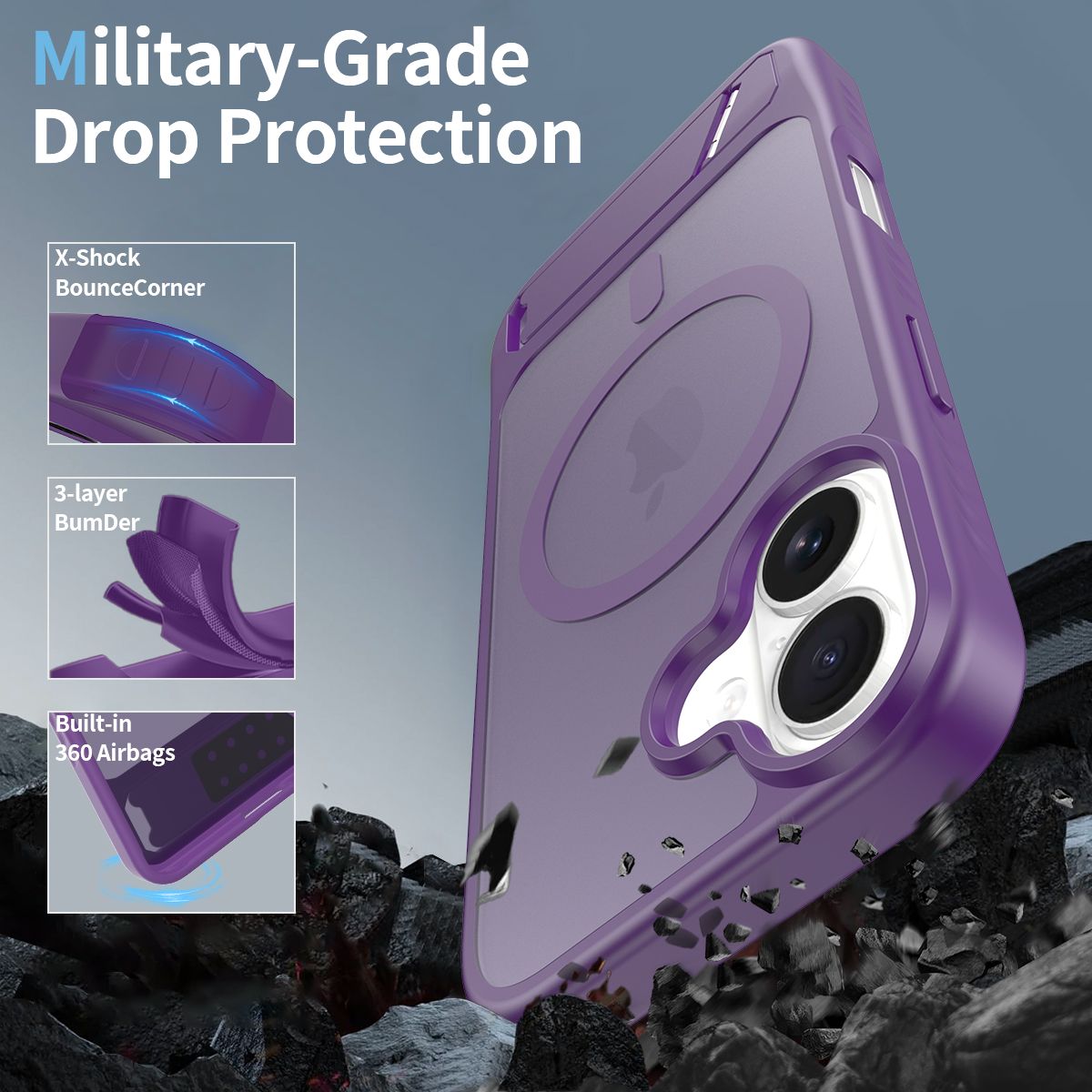 Tilt 45° Frosted Magnetic Stand Case — 49