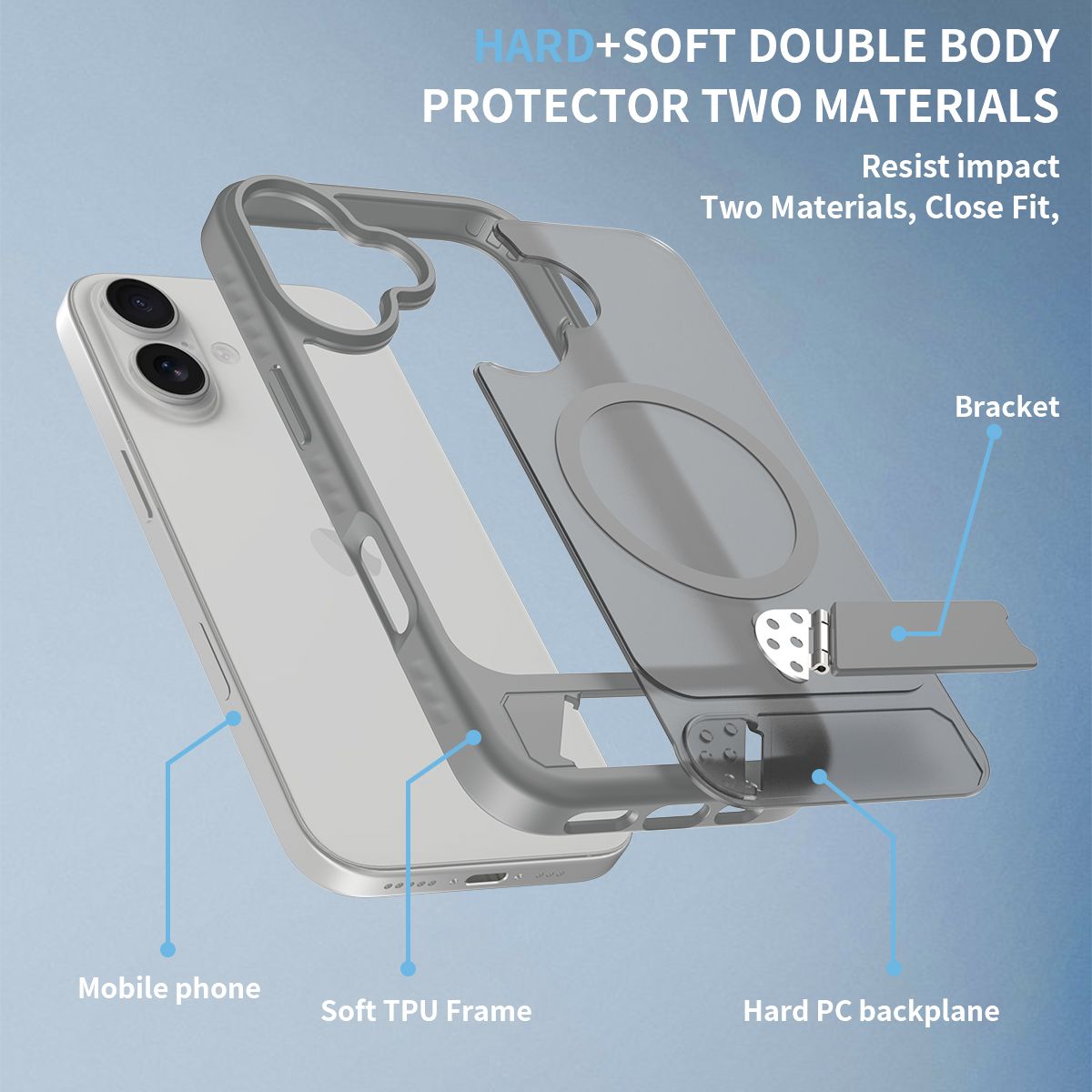 Tilt 45° Frosted Magnetic Stand Case — 63