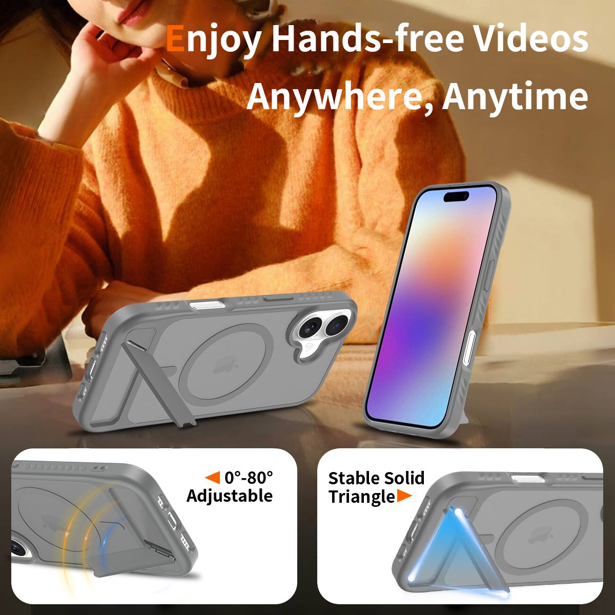 Tilt 45° Frosted Magnetic Stand Case — 65