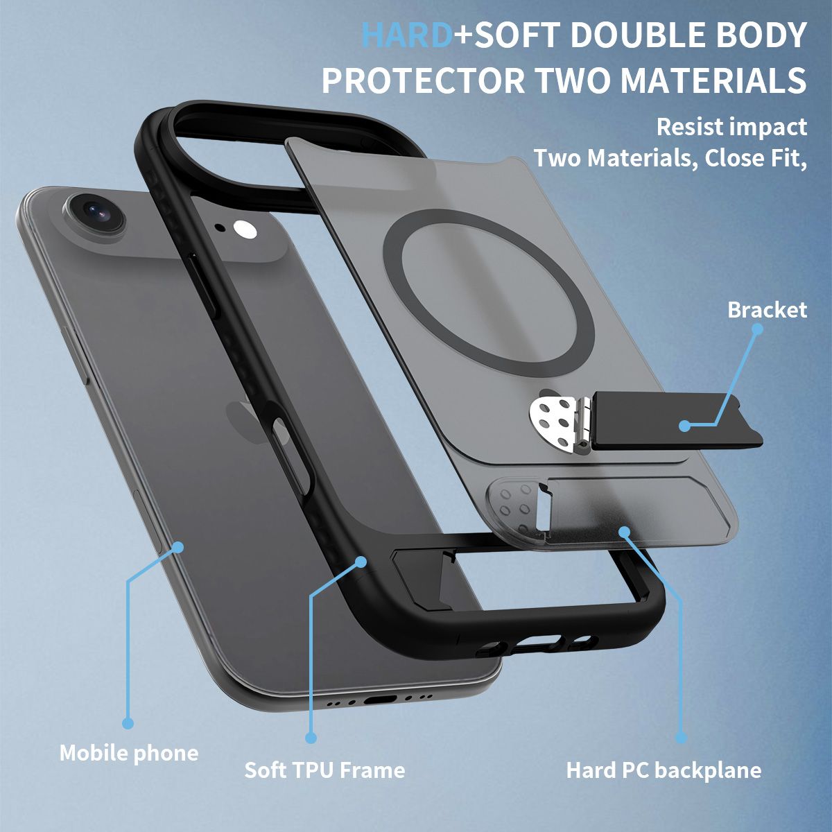 Tilt 45° Frosted Magnetic Stand Case — 69