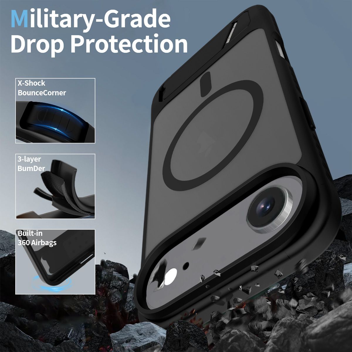 Tilt 45° Frosted Magnetic Stand Case — 70