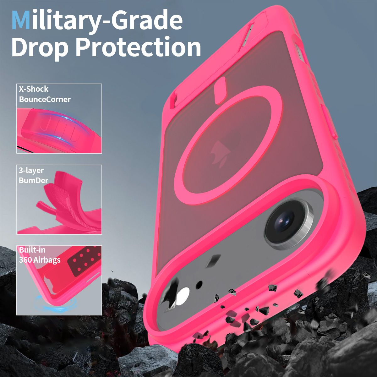 Tilt 45° Frosted Magnetic Stand Case — 86