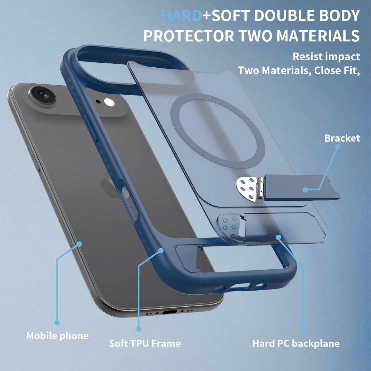 Tilt 45° Frosted Magnetic Stand Case — 92