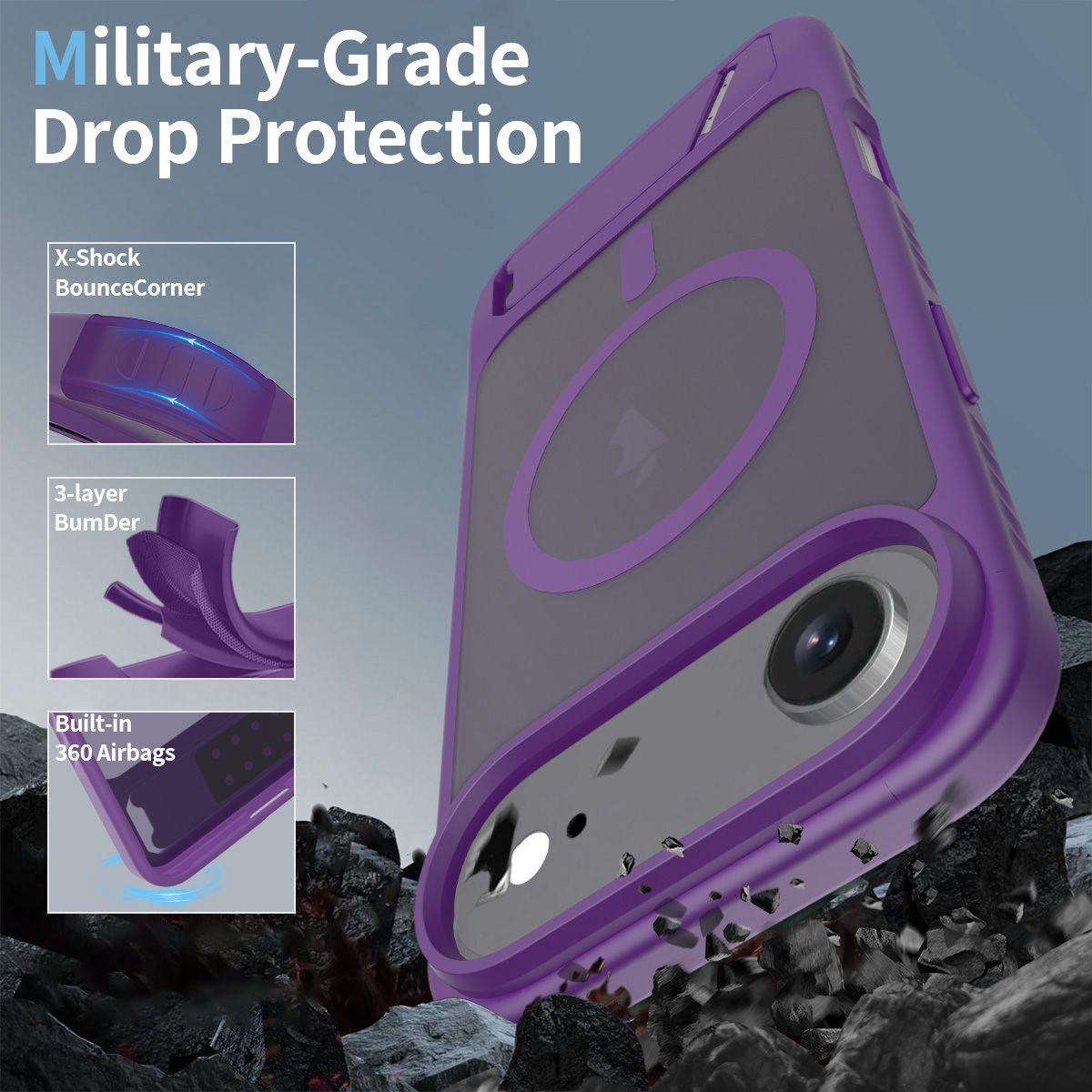 Tilt 45° Frosted Magnetic Stand Case — 100