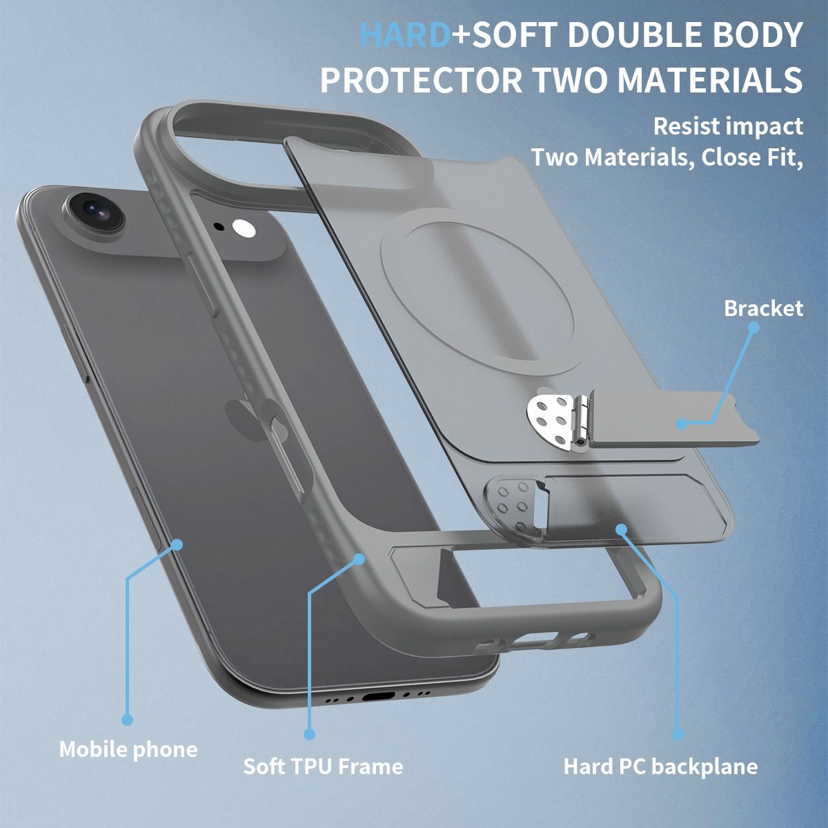Tilt 45° Frosted Magnetic Stand Case — 106
