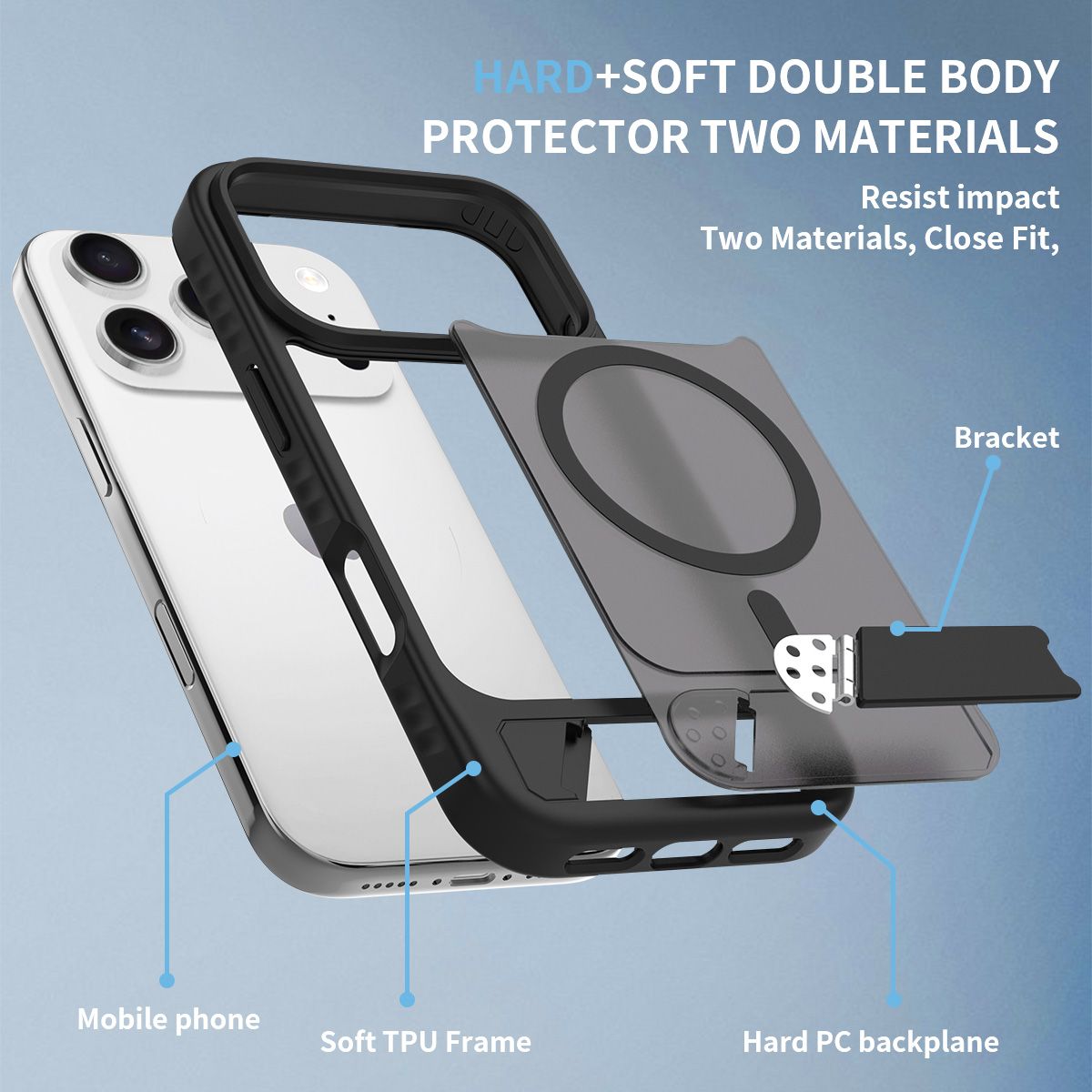 Tilt 45° Frosted Magnetic Stand Case — 113
