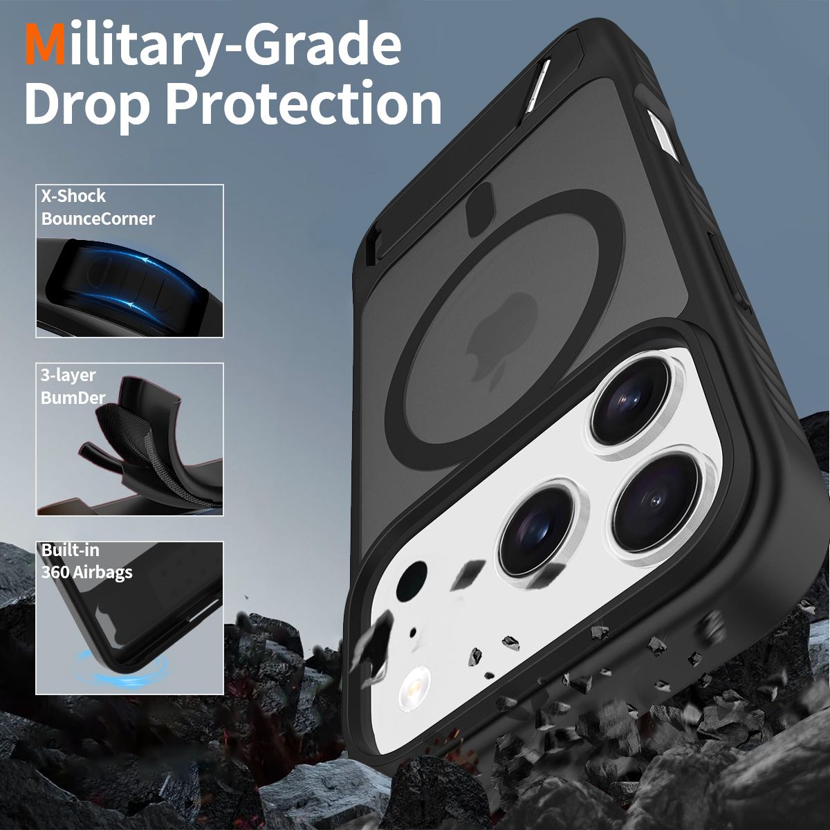 Tilt 45° Frosted Magnetic Stand Case — 114