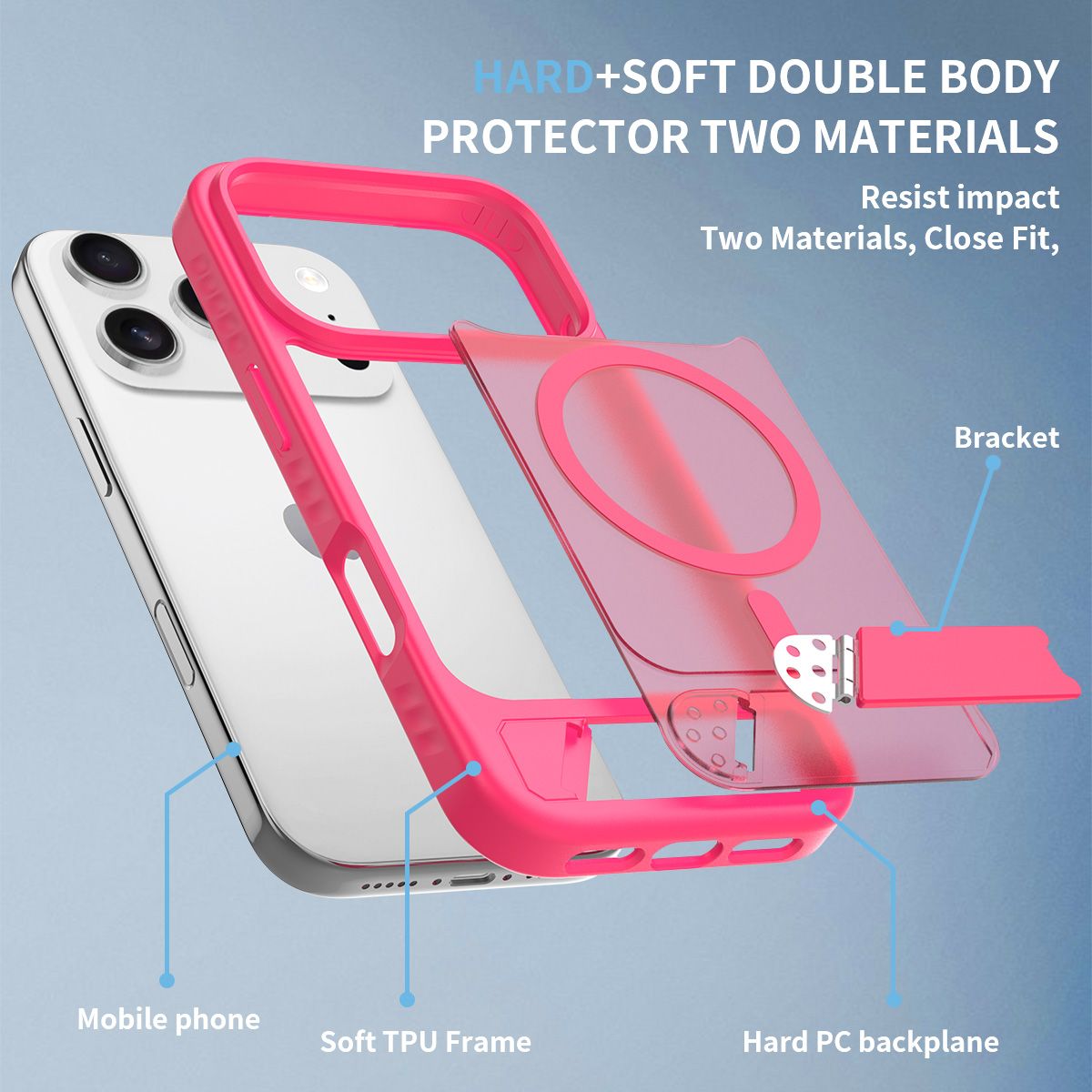 Tilt 45° Frosted Magnetic Stand Case — 128