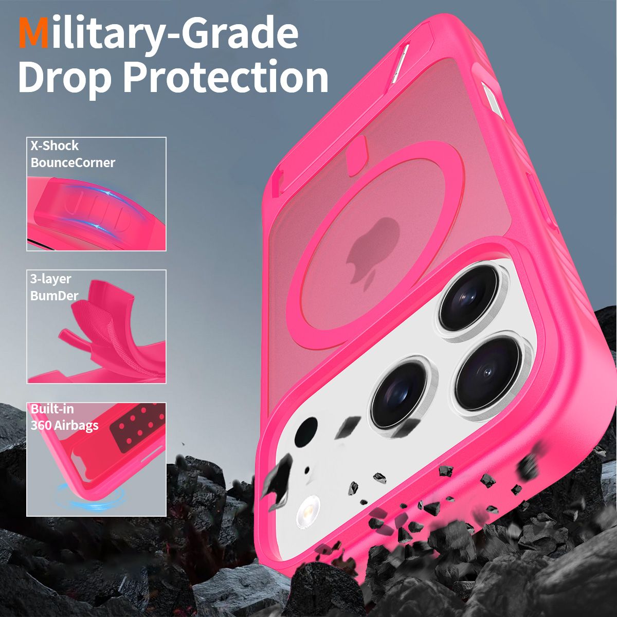 Tilt 45° Frosted Magnetic Stand Case — 129