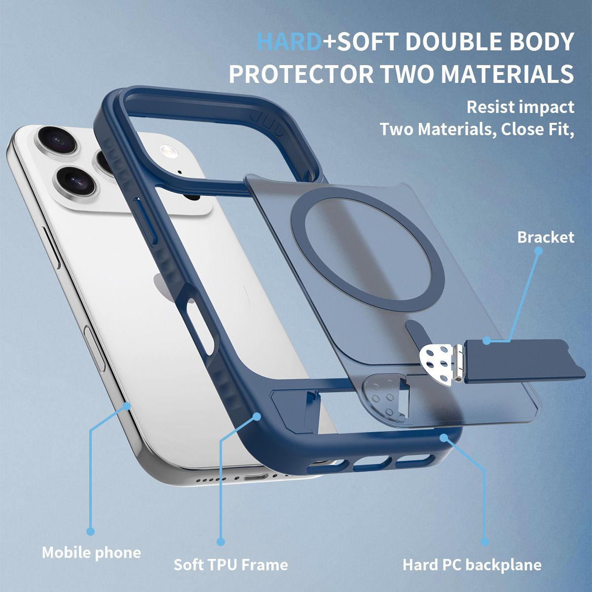 Tilt 45° Frosted Magnetic Stand Case — 135