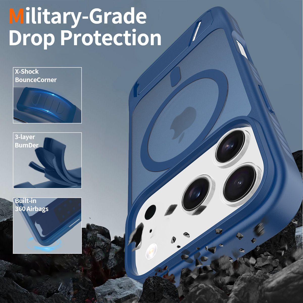 Tilt 45° Frosted Magnetic Stand Case — 136
