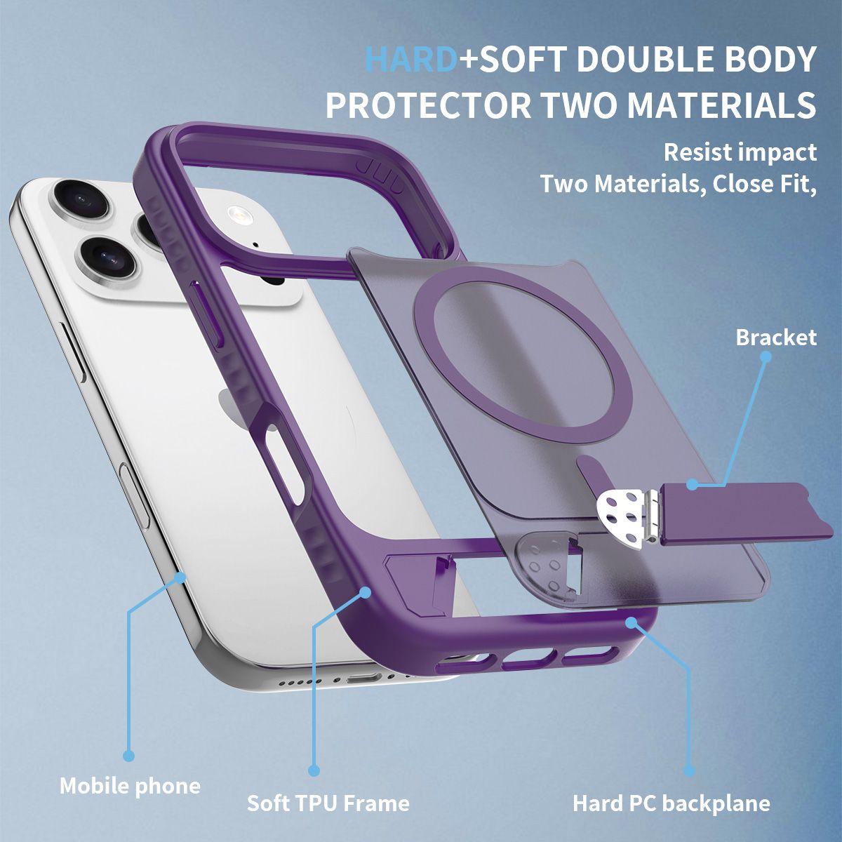 Tilt 45° Frosted Magnetic Stand Case — 142