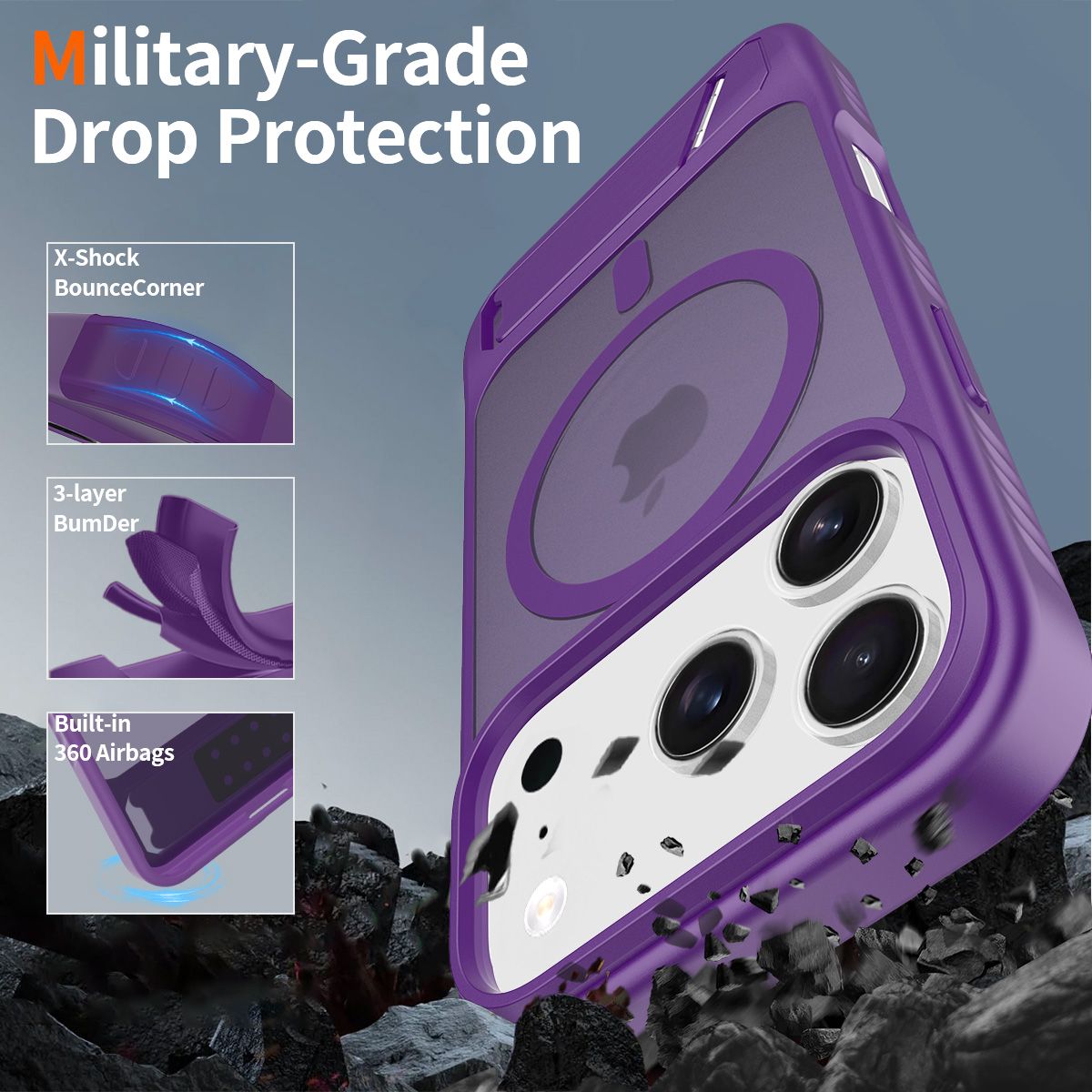Tilt 45° Frosted Magnetic Stand Case — 143
