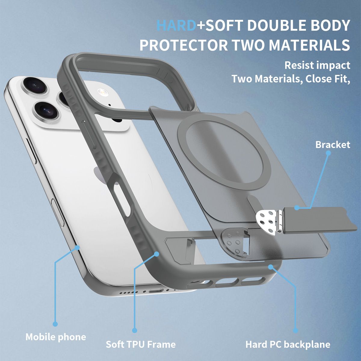 Tilt 45° Frosted Magnetic Stand Case — 149