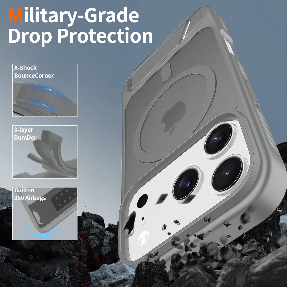 Tilt 45° Frosted Magnetic Stand Case — 150