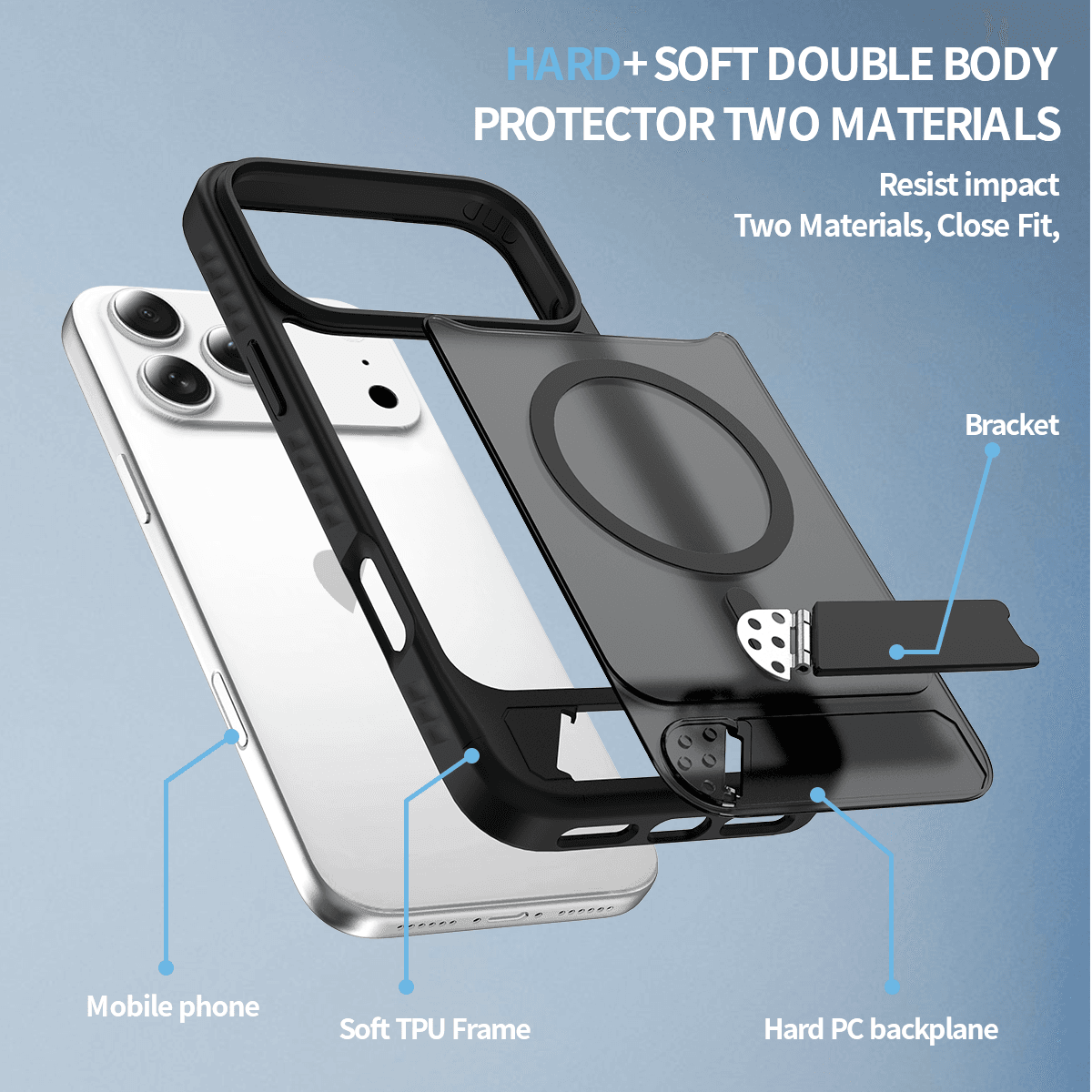 Tilt 45° Frosted Magnetic Stand Case — 157