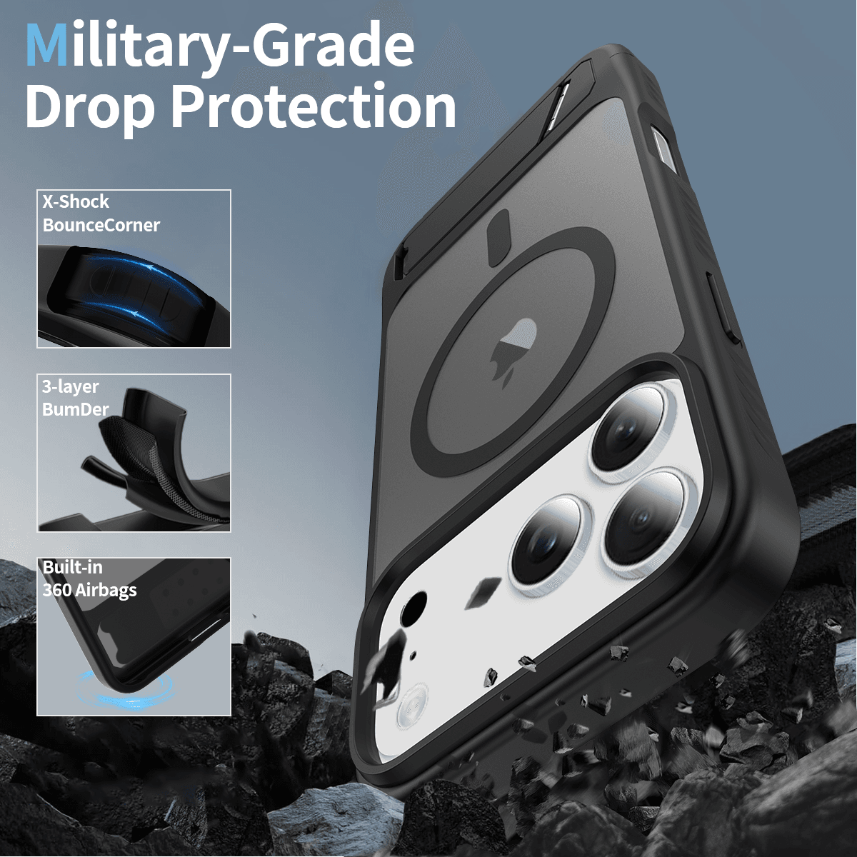 Tilt 45° Frosted Magnetic Stand Case — 158