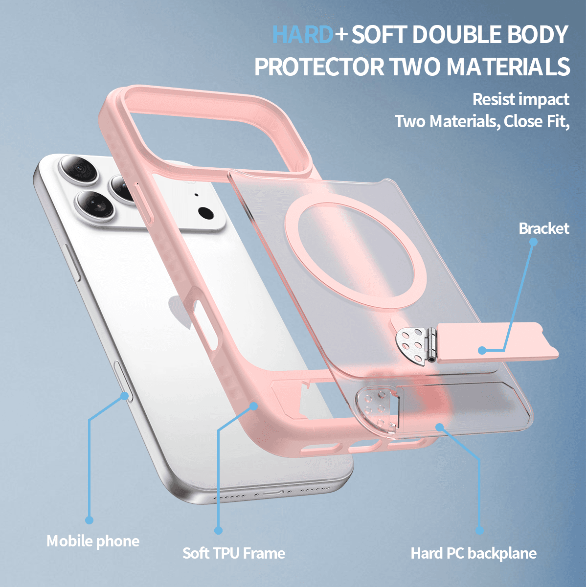 Tilt 45° Frosted Magnetic Stand Case — 166