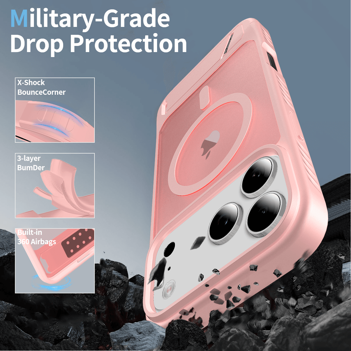 Tilt 45° Frosted Magnetic Stand Case — 167