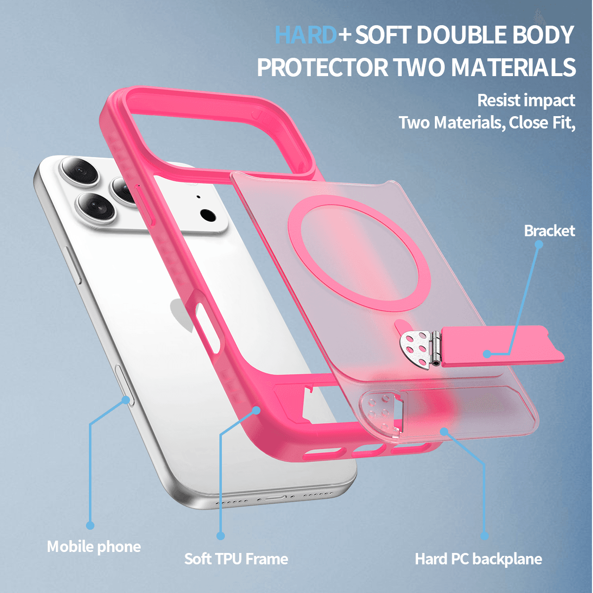 Tilt 45° Frosted Magnetic Stand Case — 173