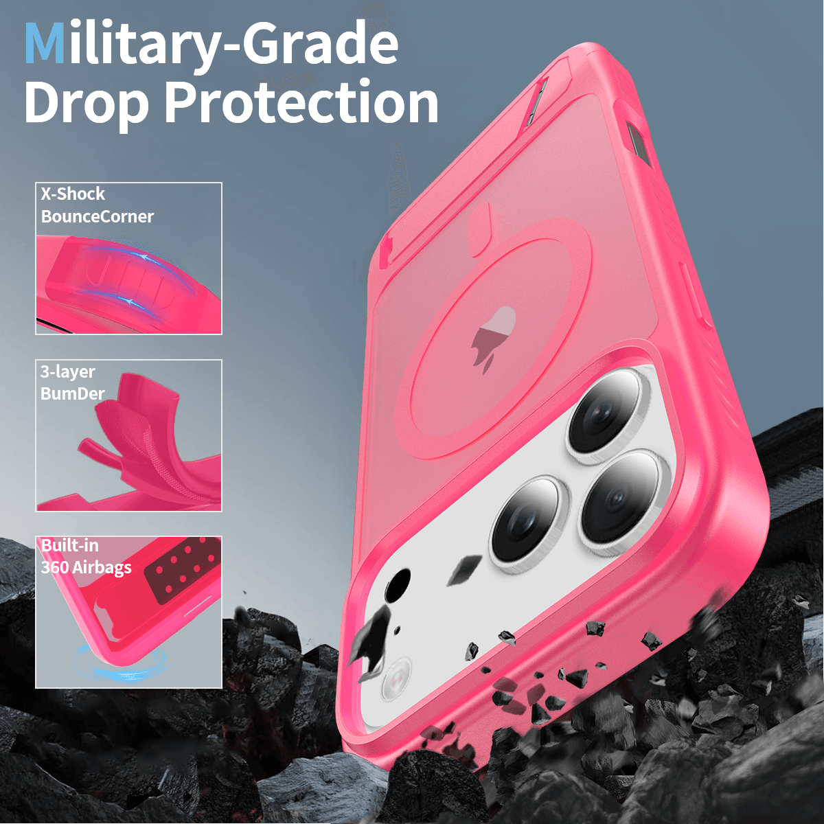 Tilt 45° Frosted Magnetic Stand Case — 174