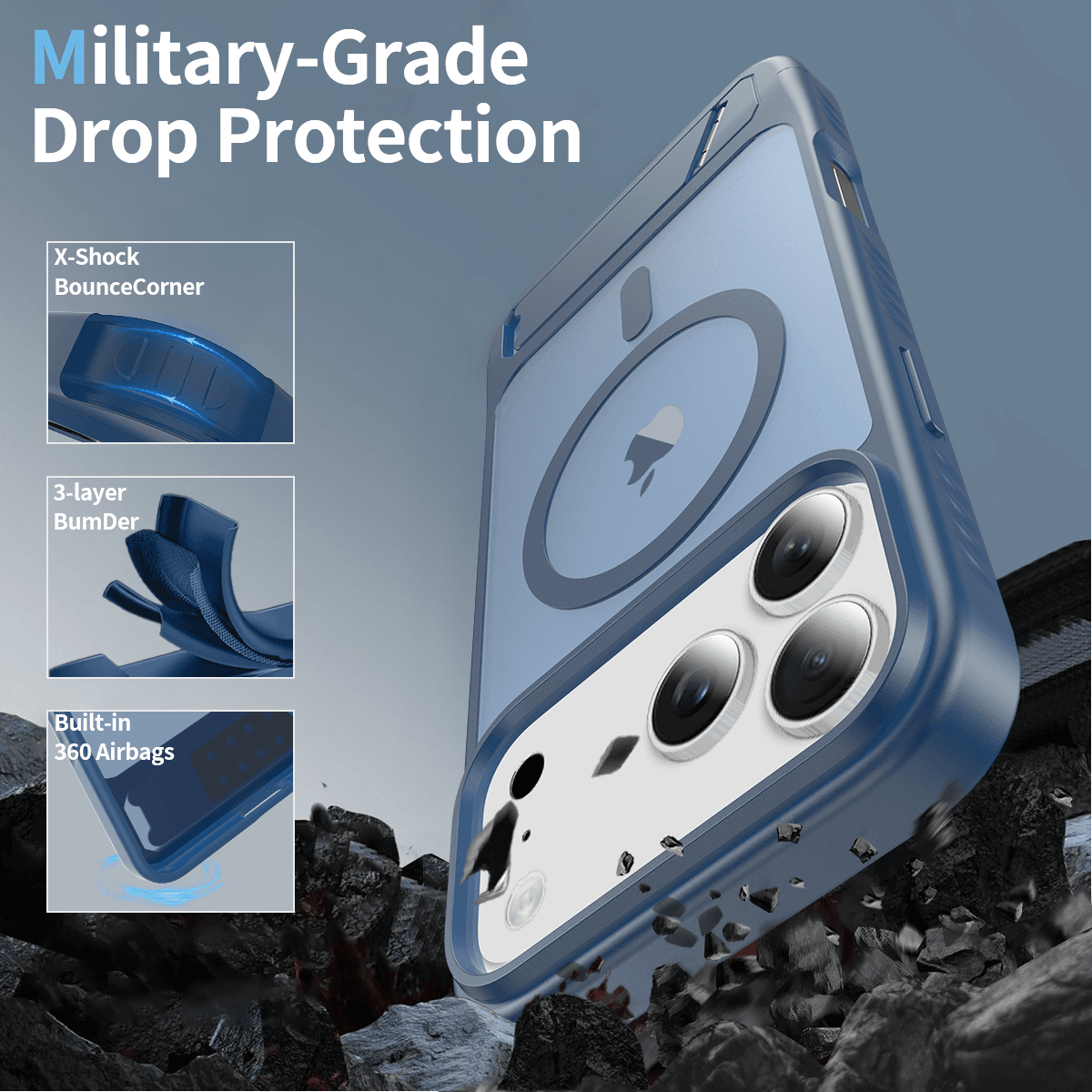 Tilt 45° Frosted Magnetic Stand Case — 181